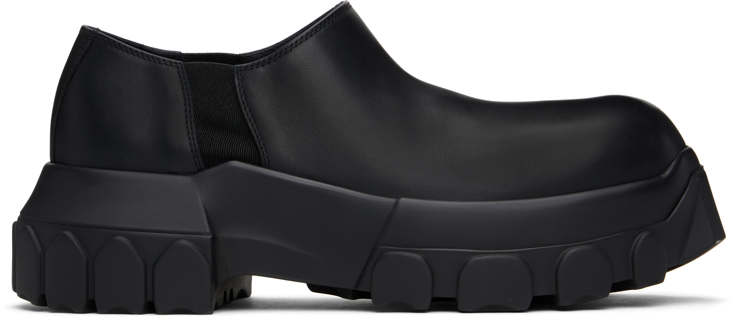 Black Hollywood Slip On Tractor Loafers