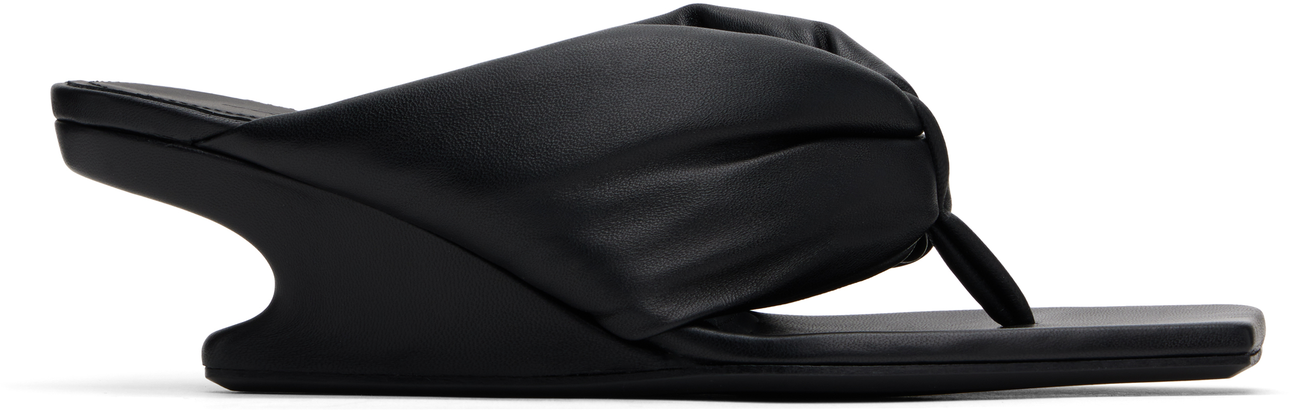 【Rick Owens】ブラック Hollywood ピーチ加工 ビーチサンダル Rick Owens ウィメンズ サンダル | SSENSE 日本