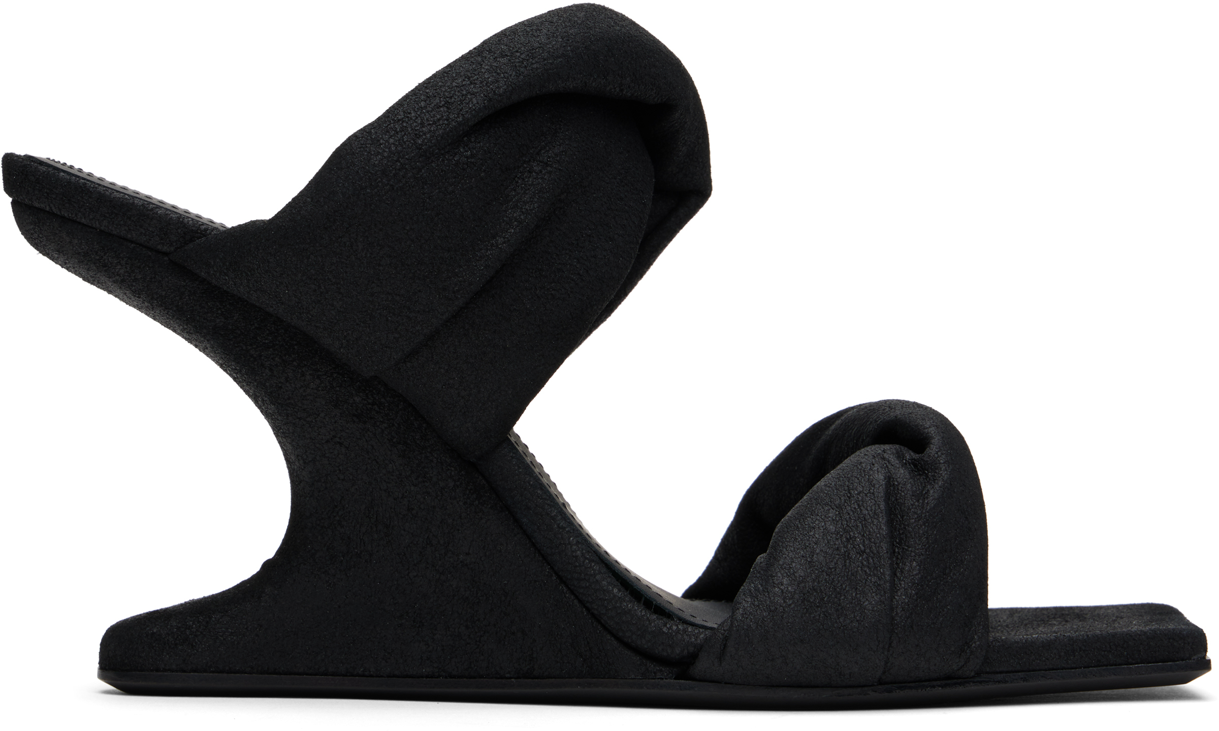 【Rick Owens】ブラック Hollywood ピーチ加工 ビーチサンダル Rick Owens ウィメンズ サンダル | SSENSE 日本