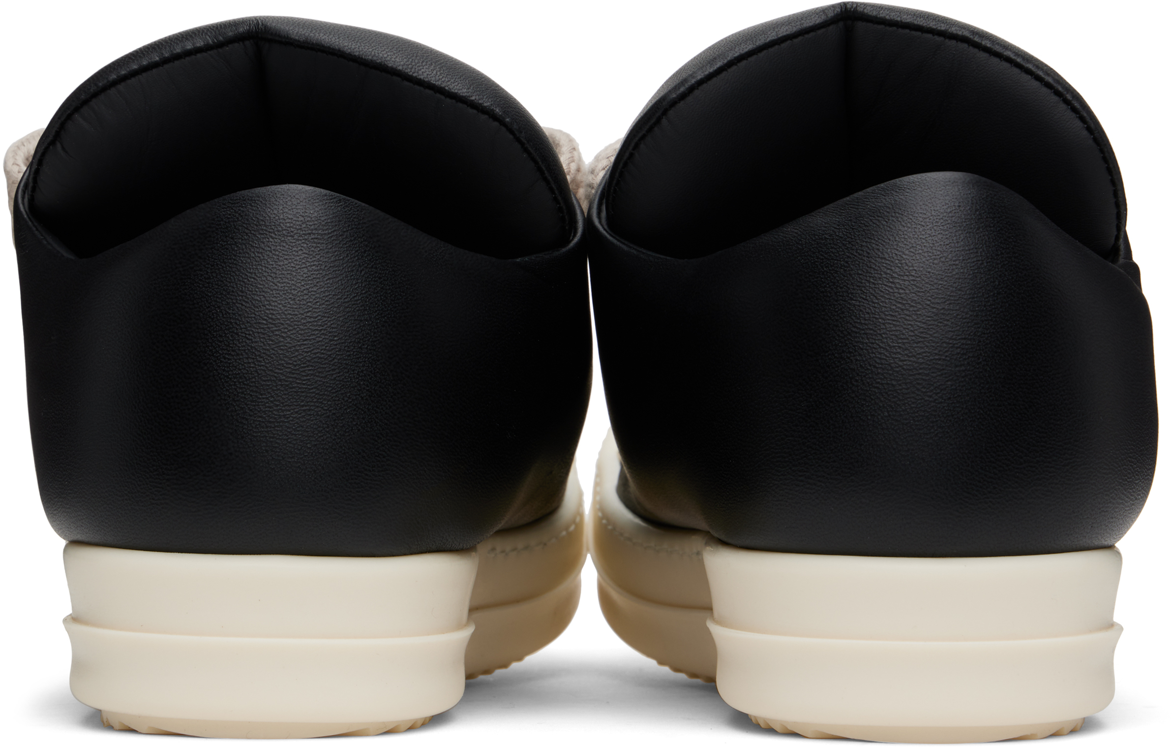 Shop Rick Owens Black Hollywood Jumbolaced Low Sneakers In 911 Black/milk