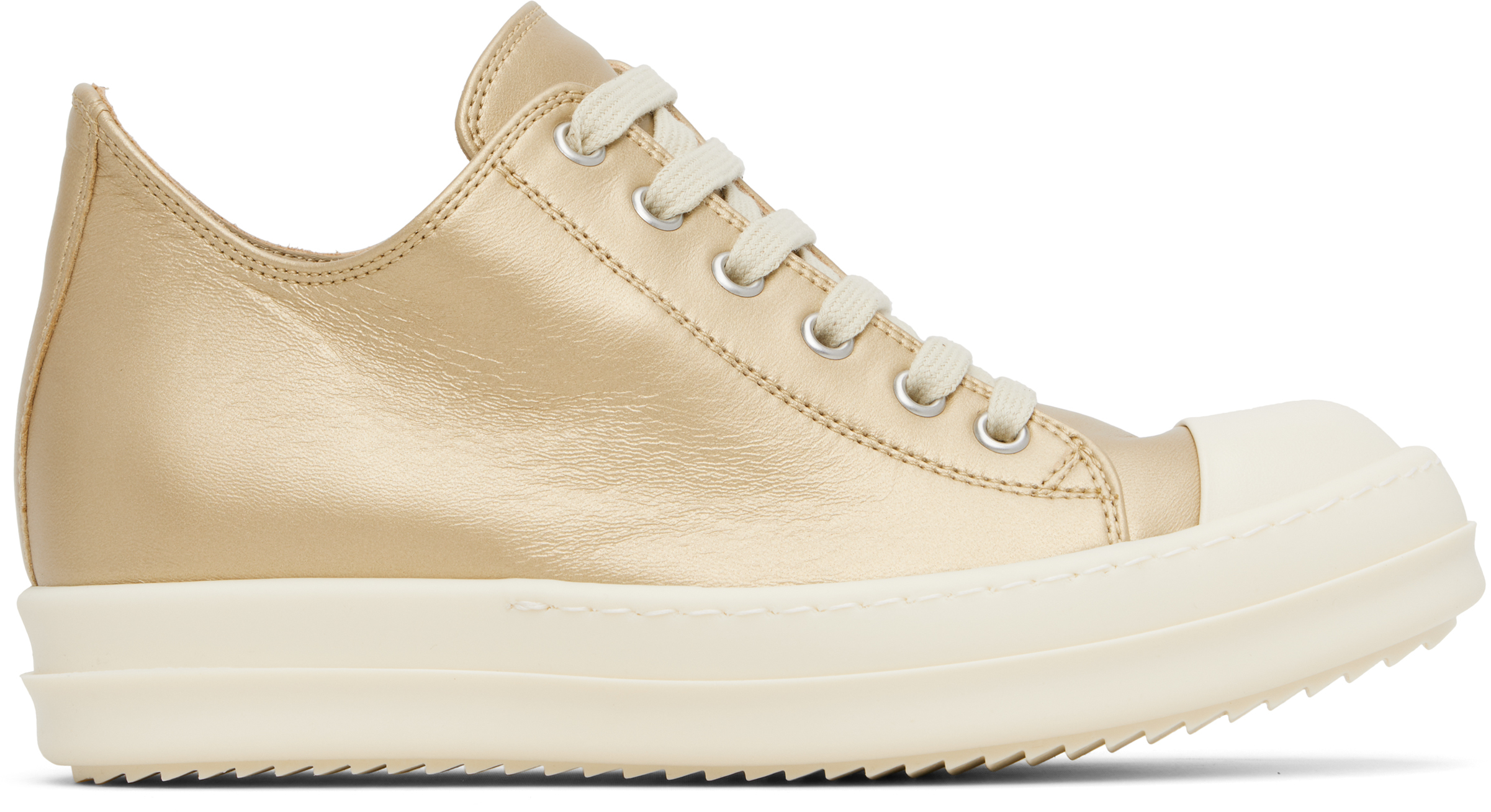 Rick Owens Gold Hollywood Low Sneaks Sneakers