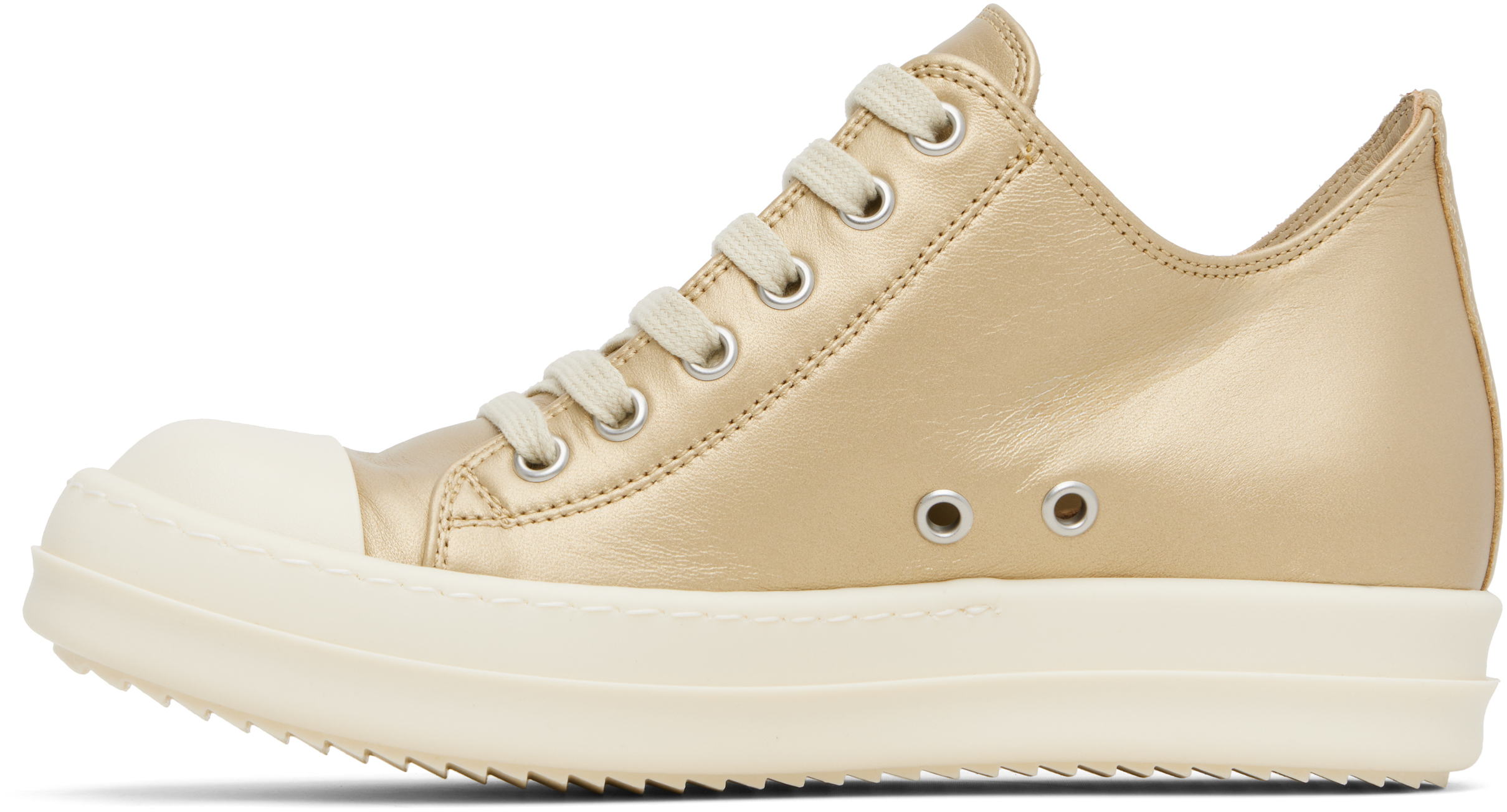 Rick Owens Gold Hollywood Low Sneaks Sneakers