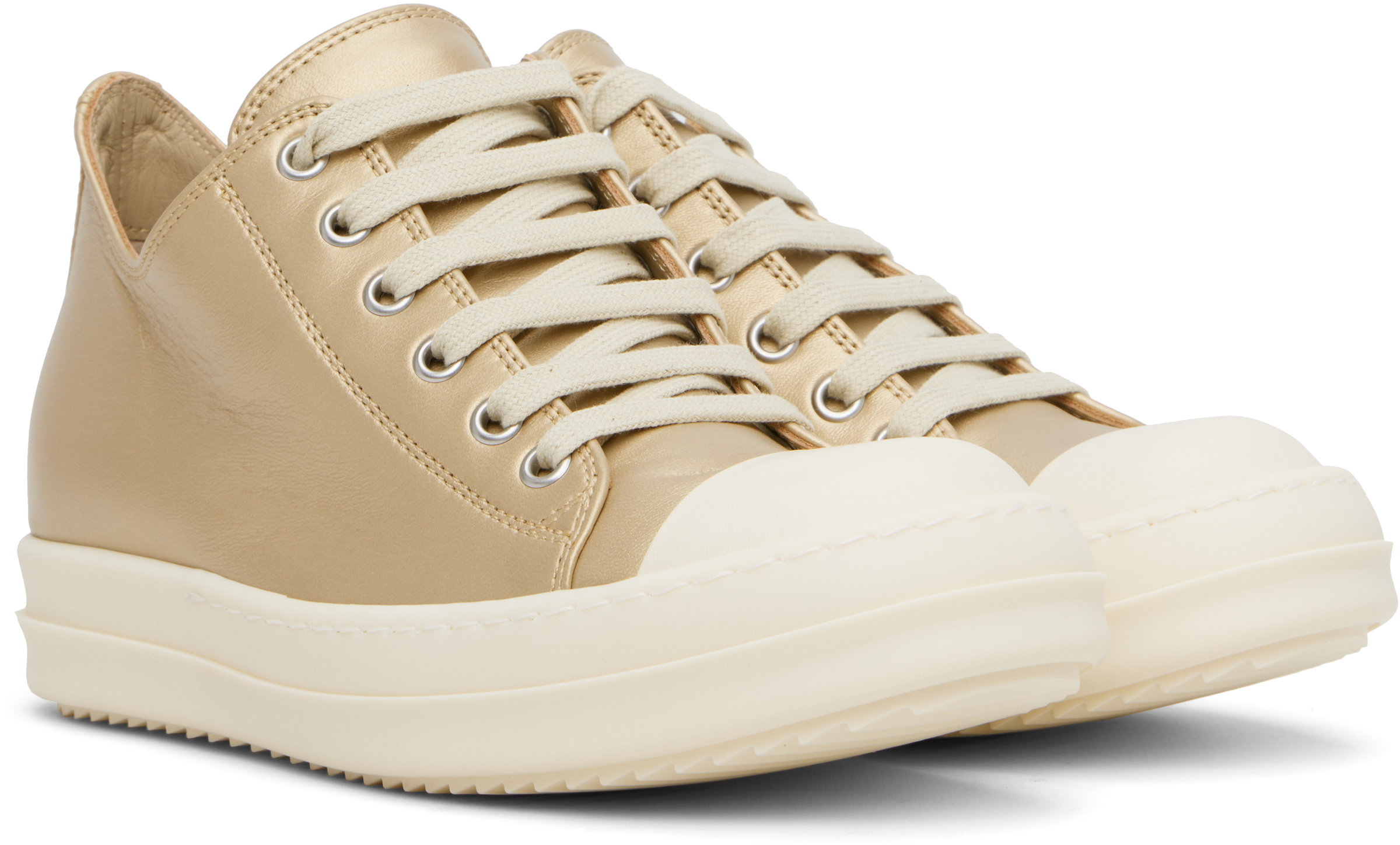Rick Owens Gold Hollywood Low Sneaks Sneakers