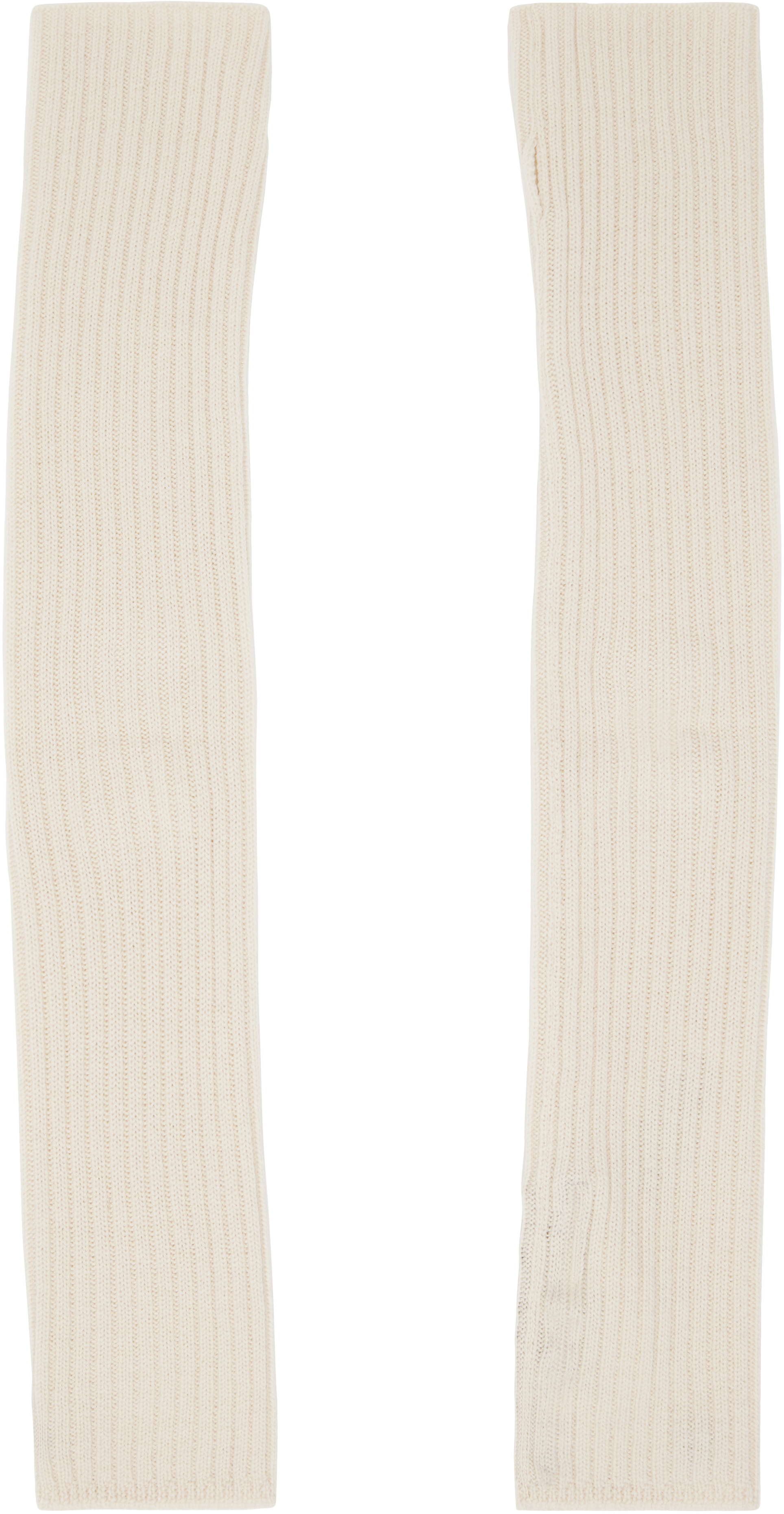Rick Owens Off-white Hollywood Rasato Knit Arm Warmers In 41 Dinge