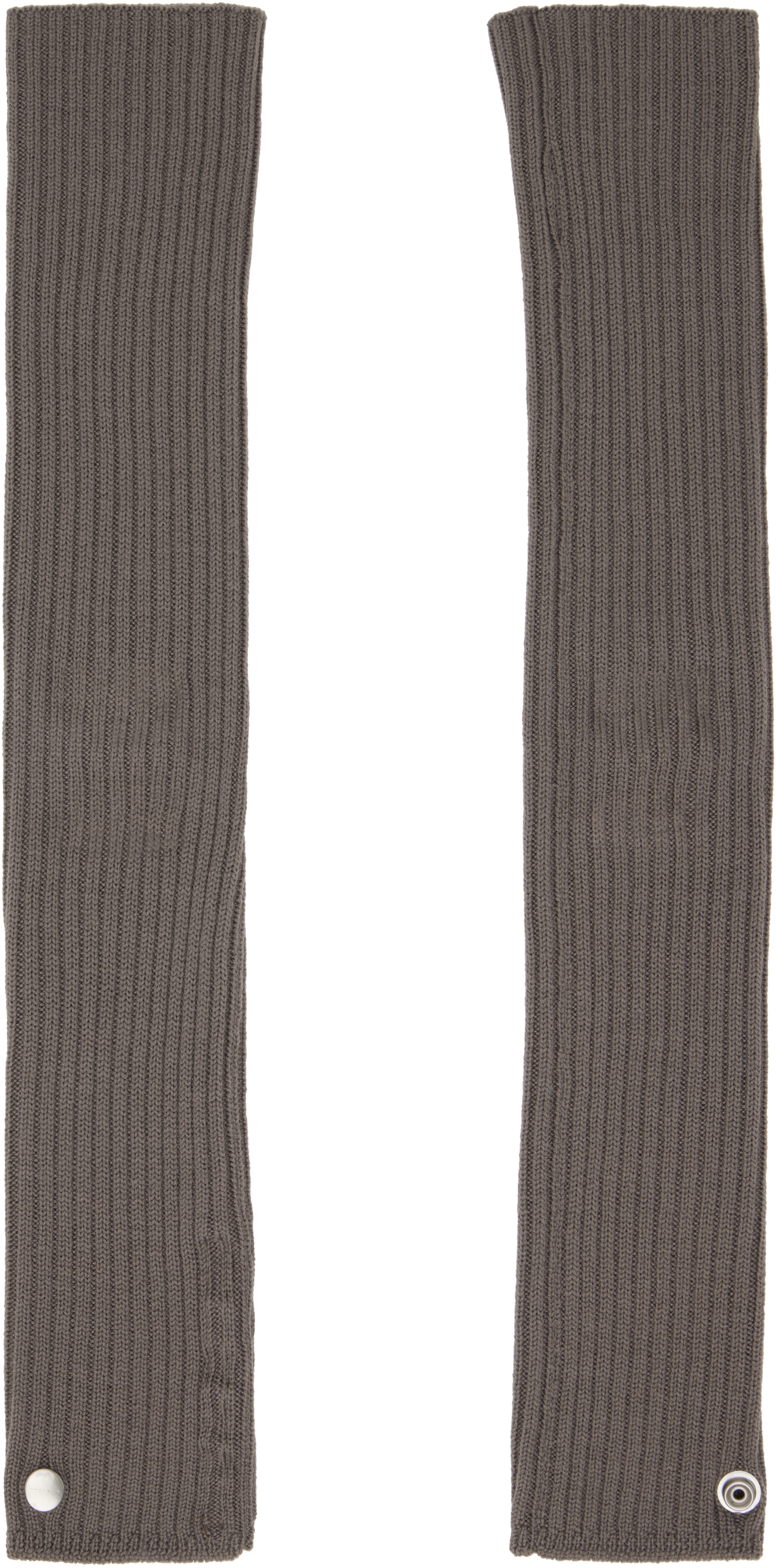 Rick Owens Gray Hollywood Rasato Knit Arm Warmers In 34 Dust
