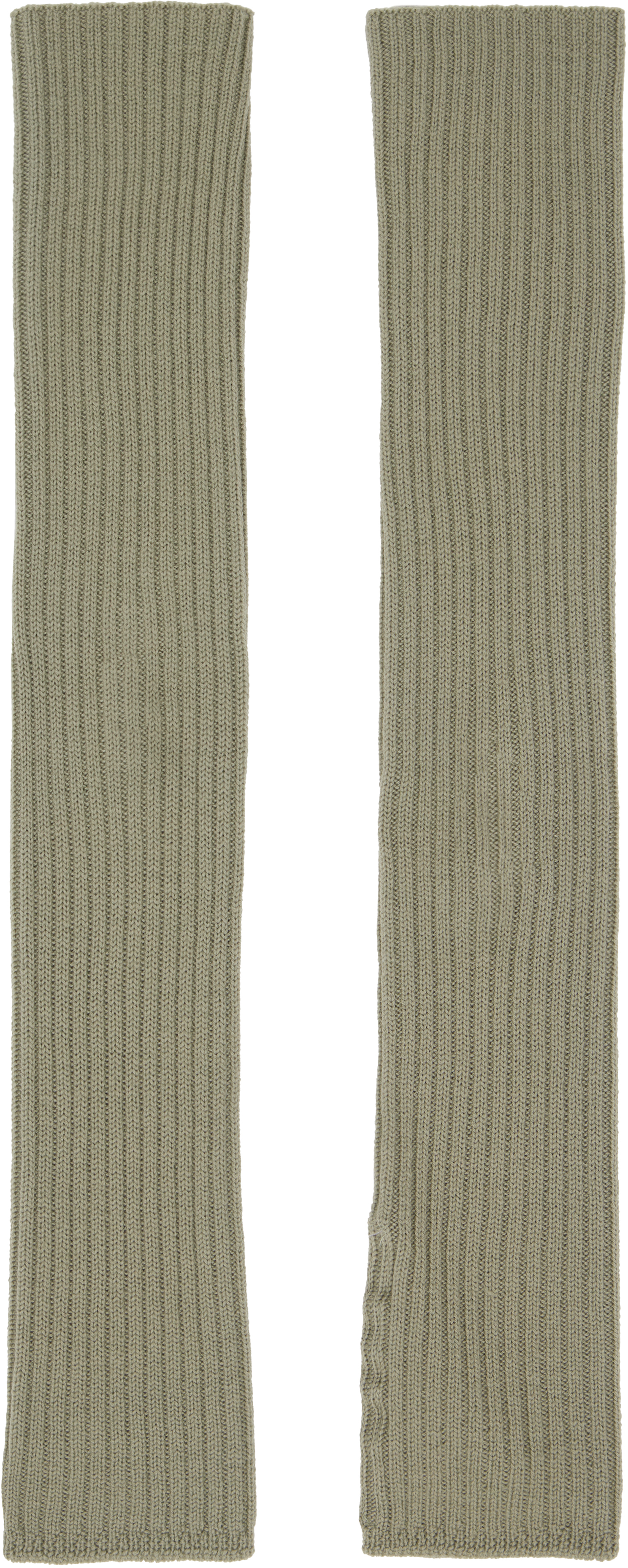 Rick Owens Green Hollywood Rasato Knit Arm Warmers In 15 Celadon