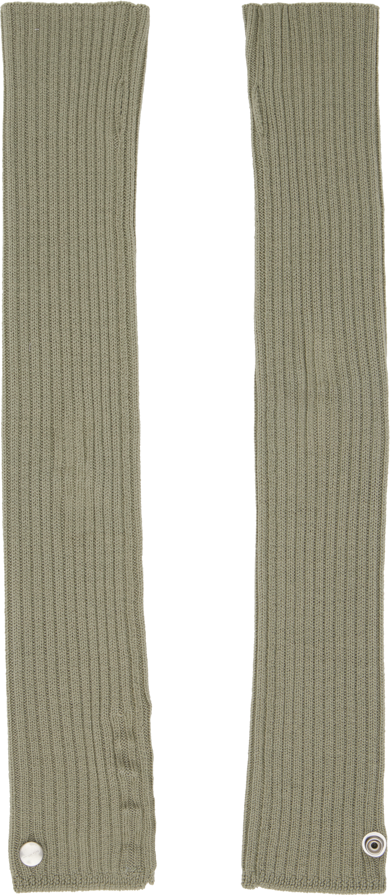 Rick Owens Green Hollywood Rasato Knit Arm Warmers In 15 Celadon