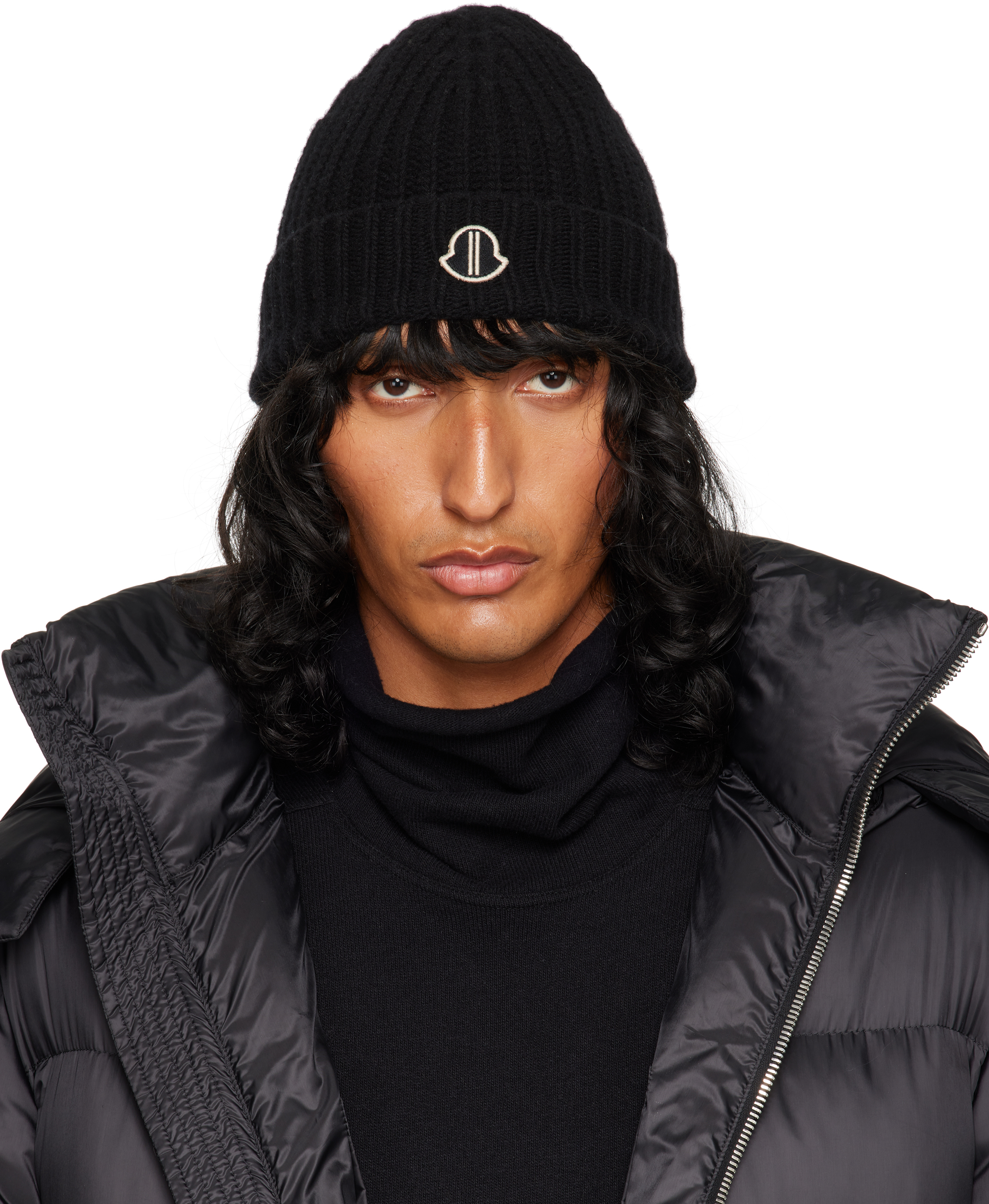 RICK OWENS MONCLER + RICK OWENS BLACK BEANIE 