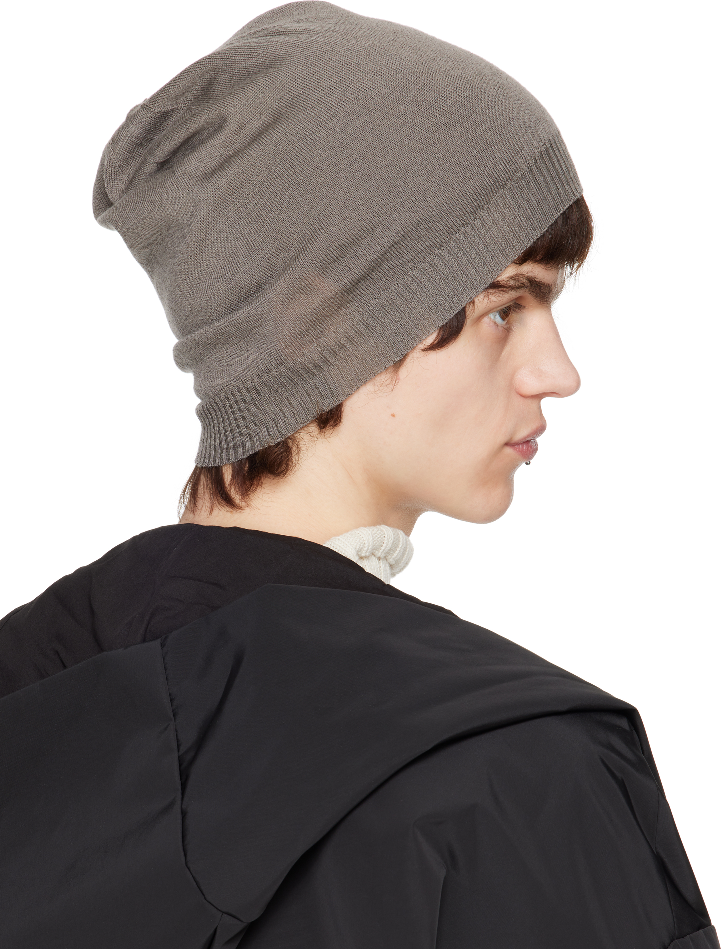 Rick Owens Gray Hollywood Medium Beanie In 34 Dust