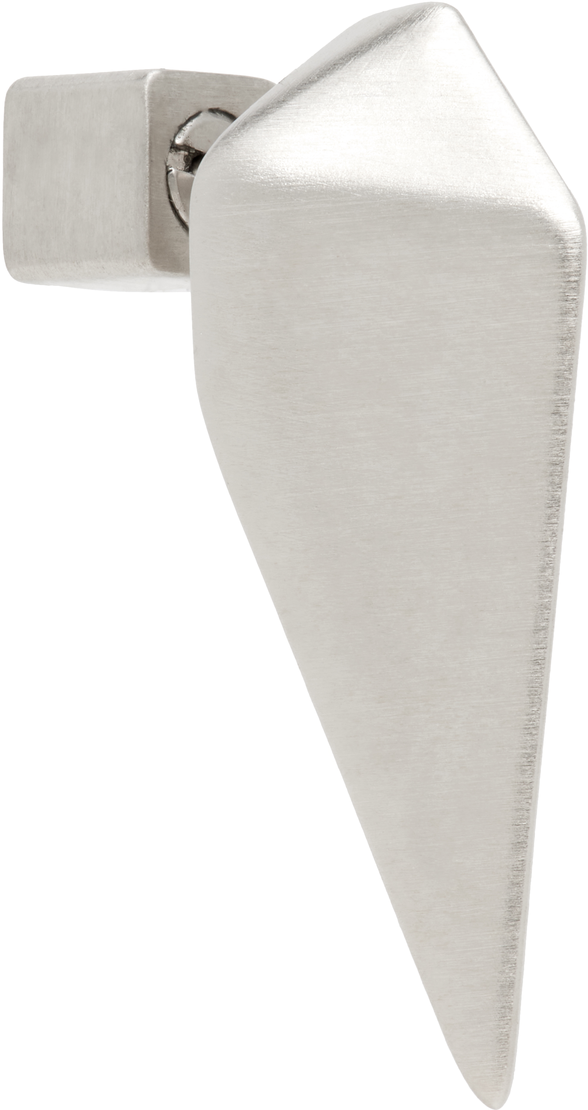 Rick Owens Silver Hollywood Mini Pyramid Single Earring In 128 Palladio