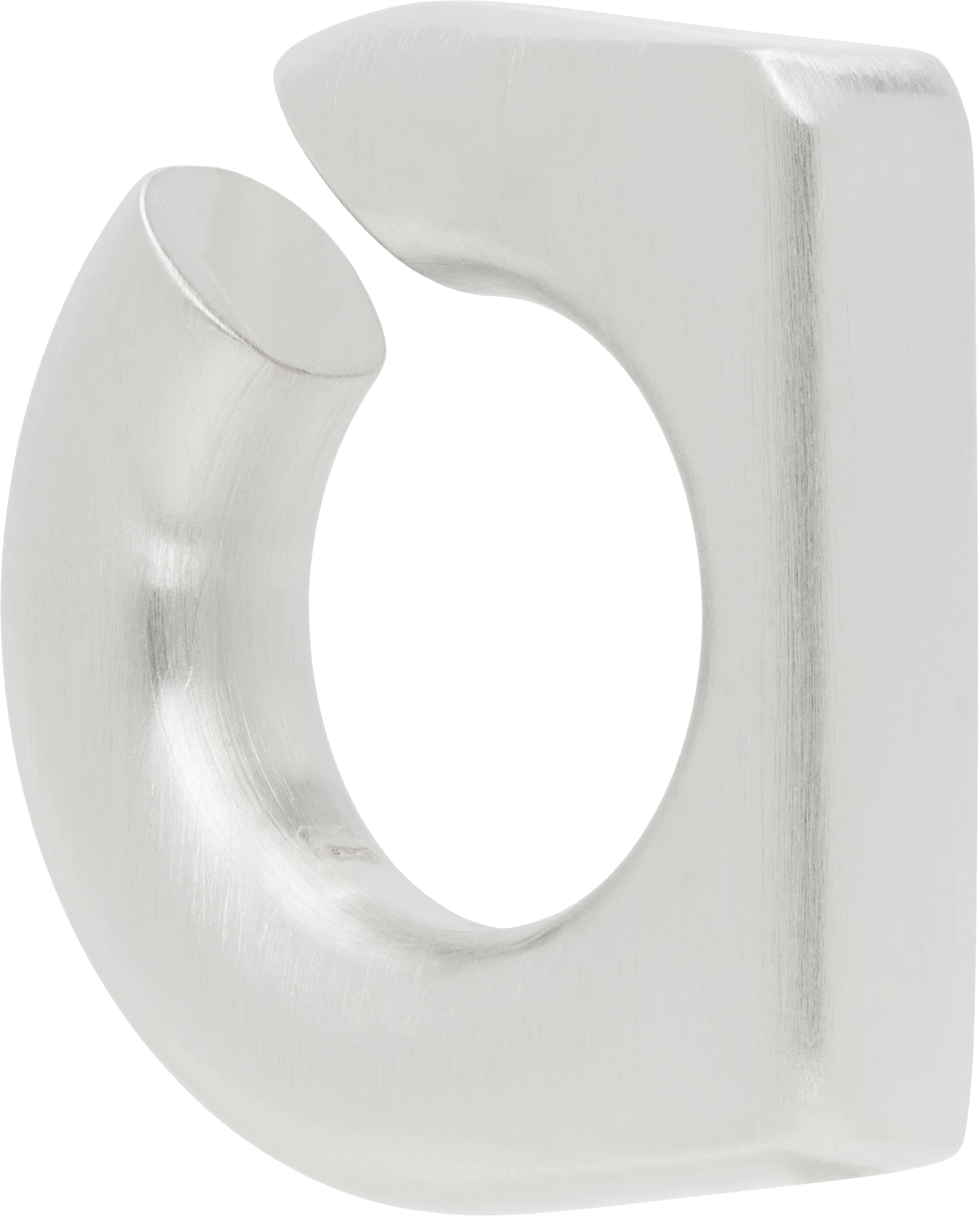 Rick Owens Silver Hollywood Round Prong Ear Cuff In 128 Palladio