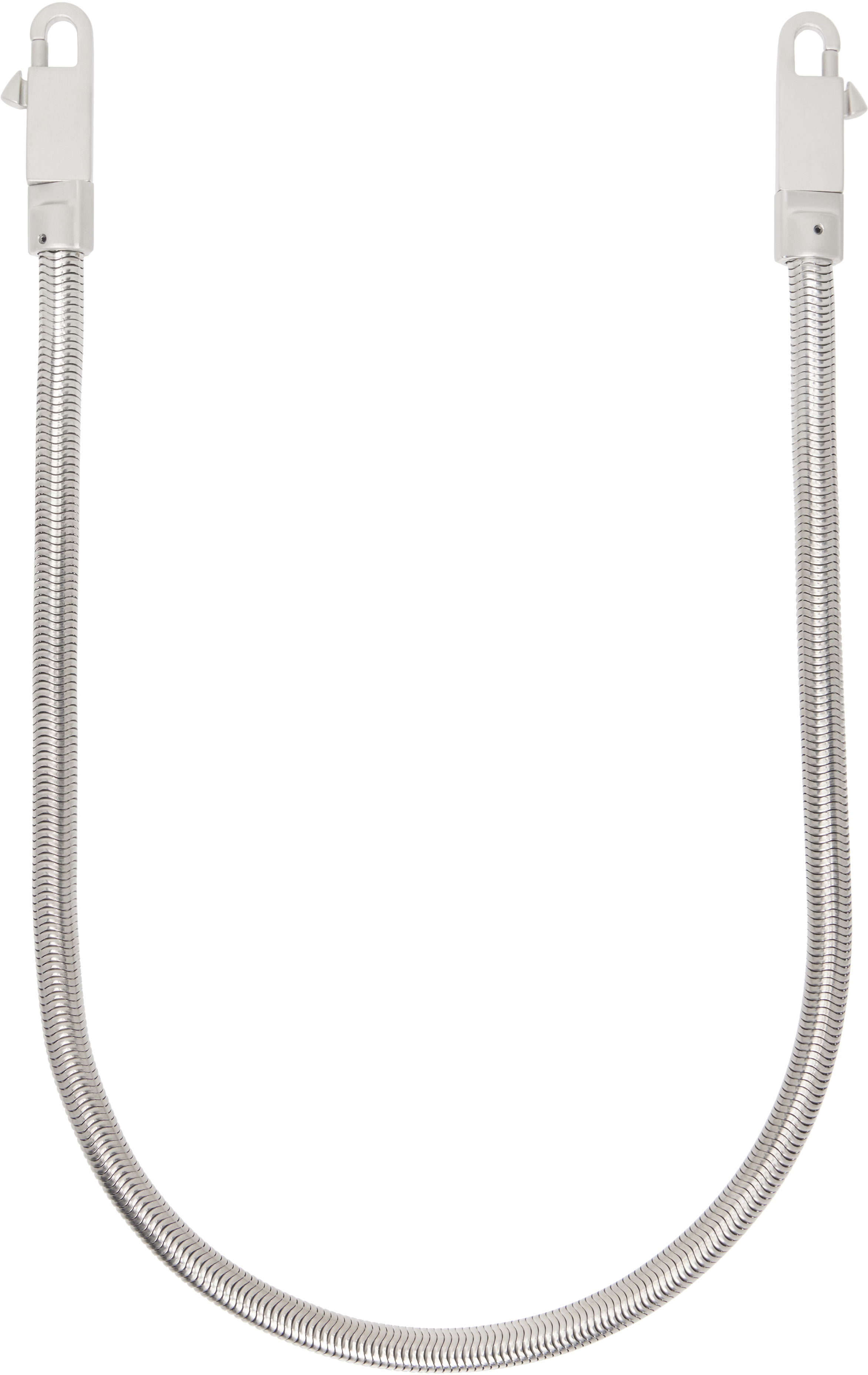 Rick Owens Silver Snake Chain Shoulder Strap In 128 Palladio