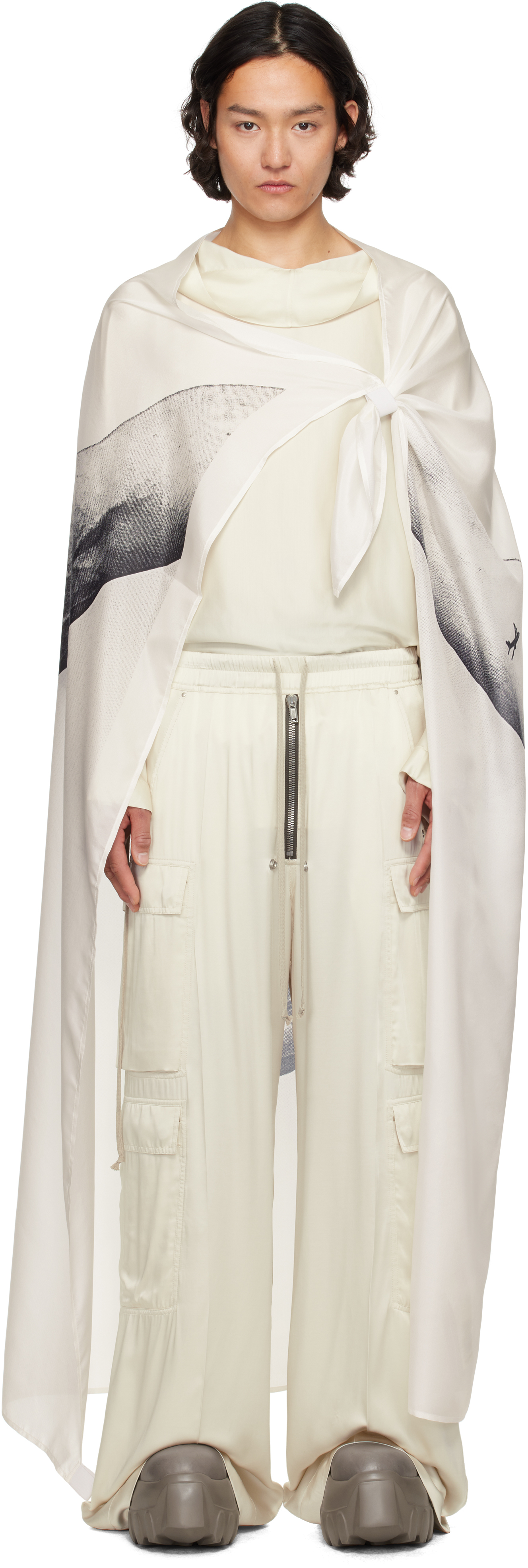 Rick Owens Off-white Hollywood Flag Scarf
