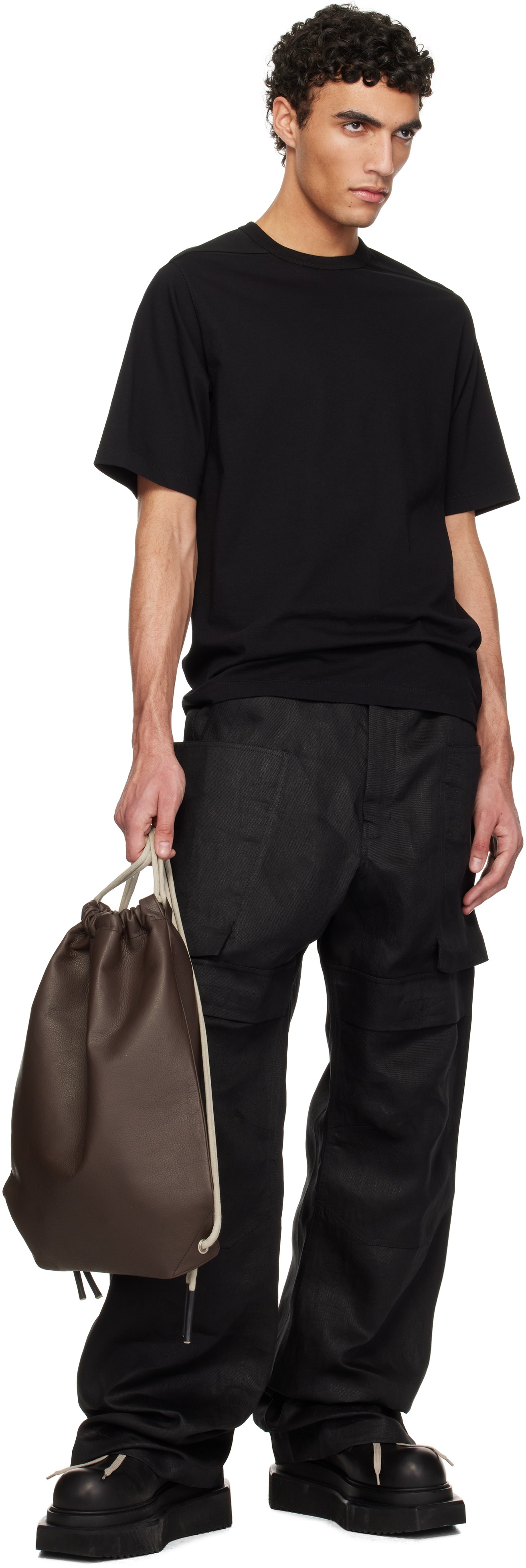 Rick Owens Brown Hollywood Drawstring Backpack In 1408 Mahogany/pearl