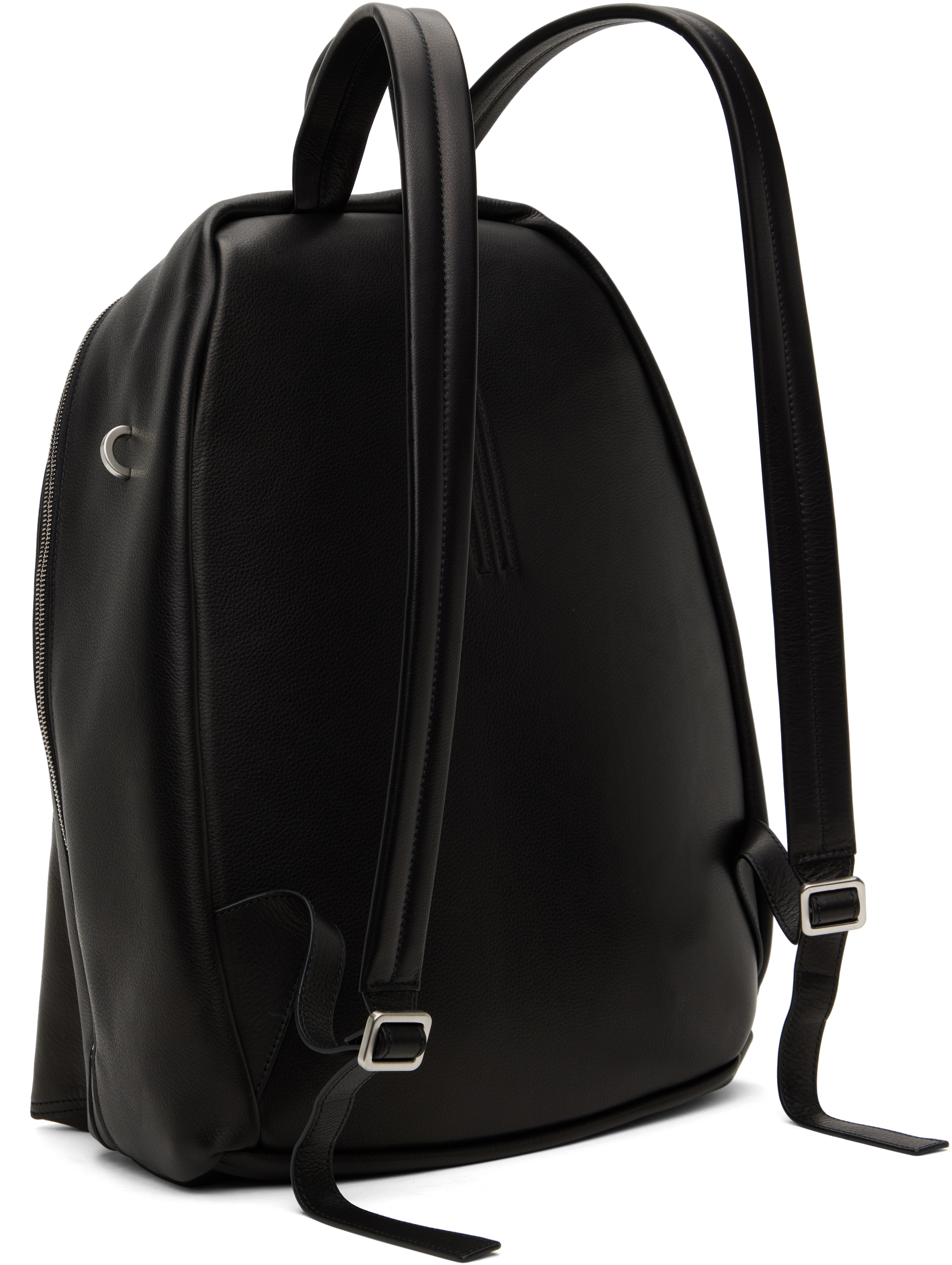 Rick Owens Black Hollywood Leather Backpack In 09 Black