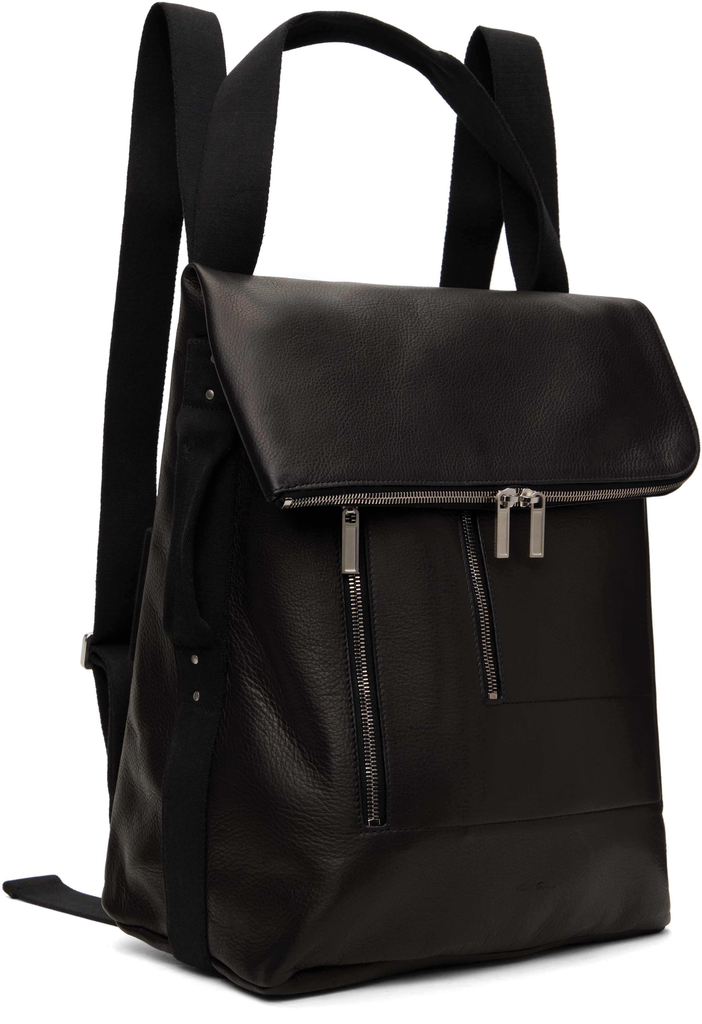 Rick Owens Black Hollywood Cargo Backpack In 0909 Black/black