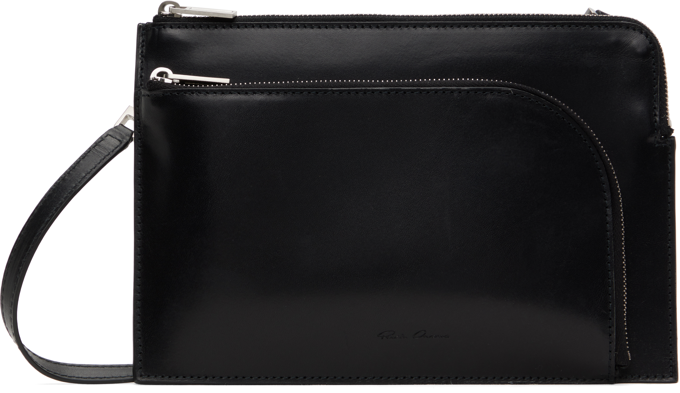 Black Hollywood Club Pouch by Rick Owens on Sale