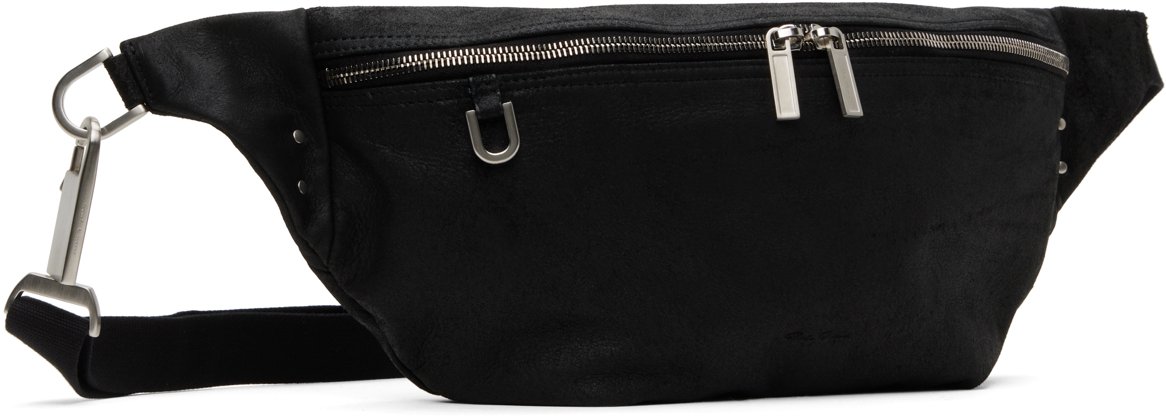 Rick Owens Black Hollywood Bumbag Pouch In 09 Black