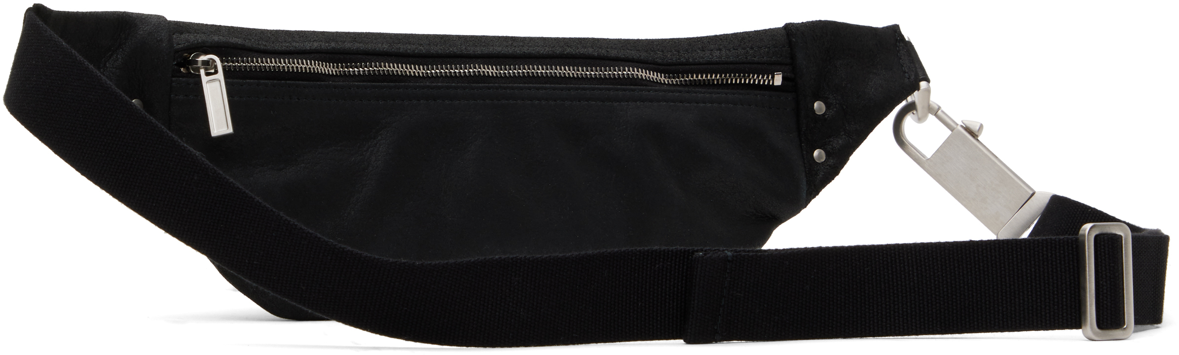 Rick Owens Black Hollywood Geo Bumbag Pouch In 09 Black