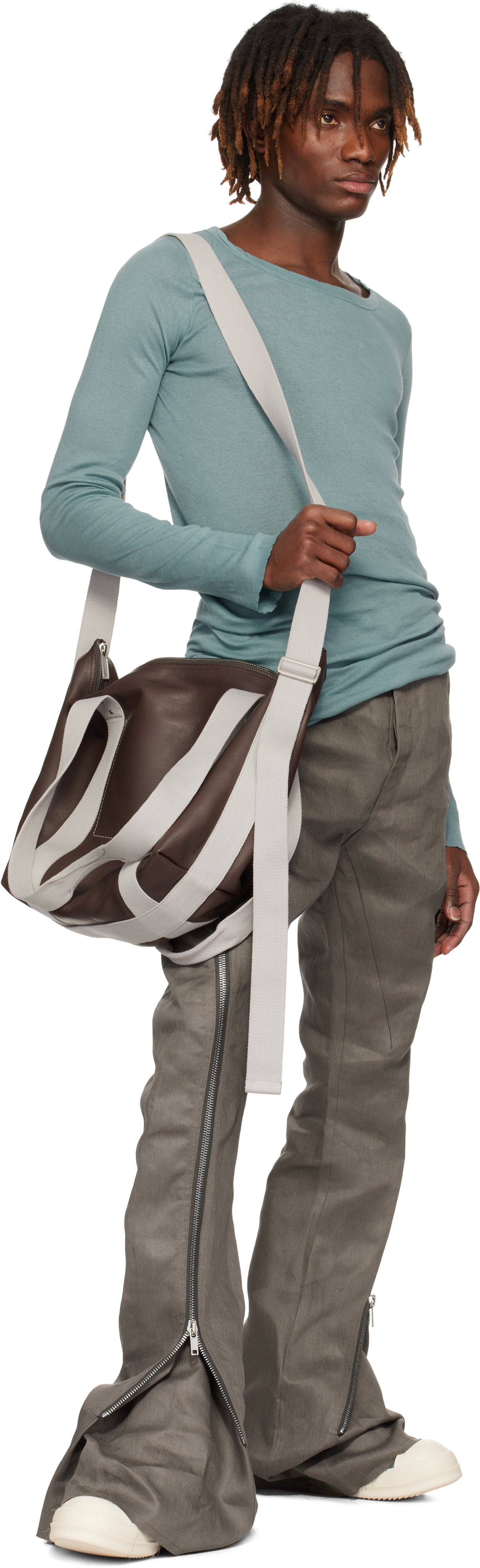 Rick Owens Brown Hollywood Trolley Tote In 1461 Mahogany/oyster