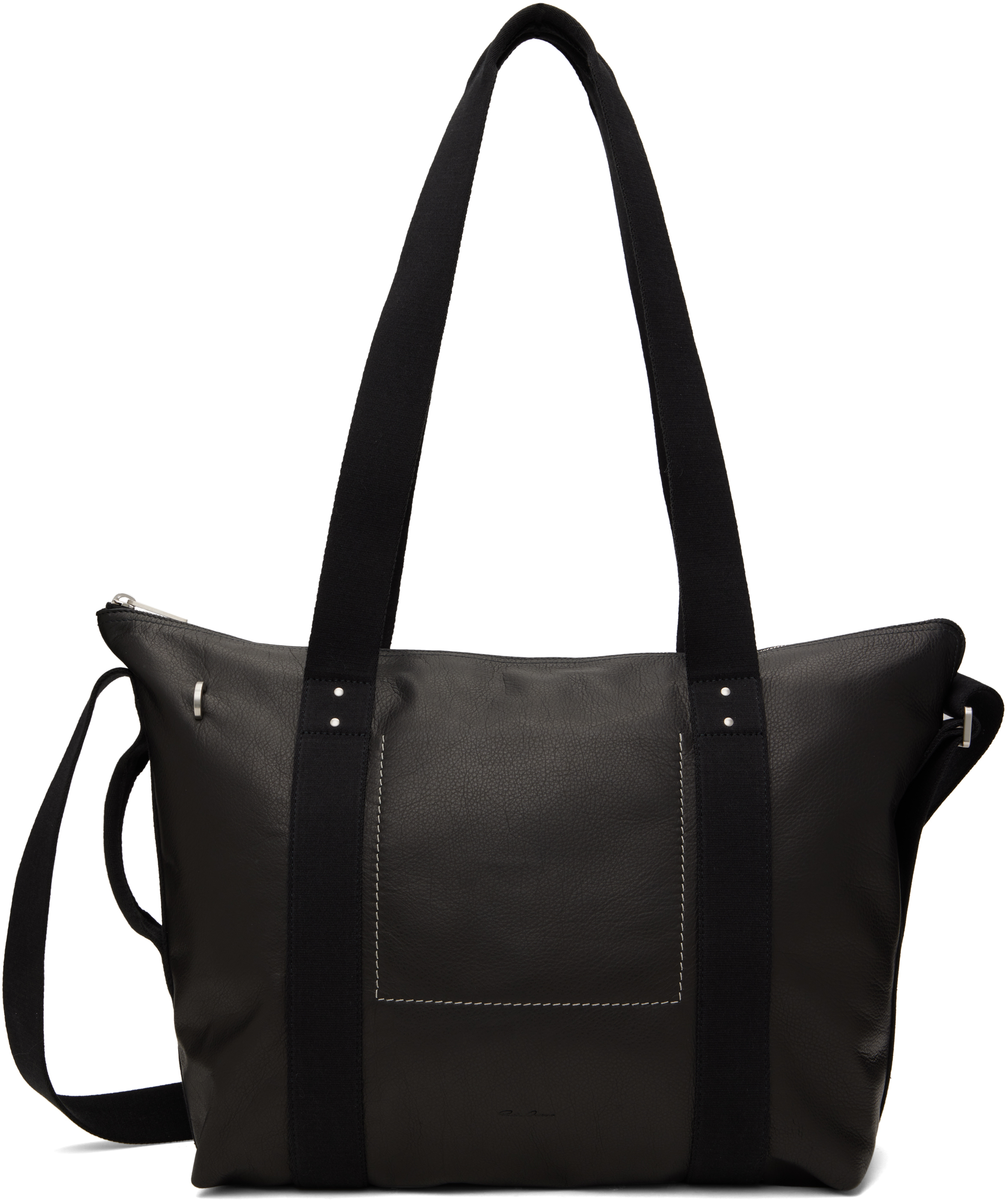 Rick Owens Black Hollywood Trolley Tote In 0909 Black/black