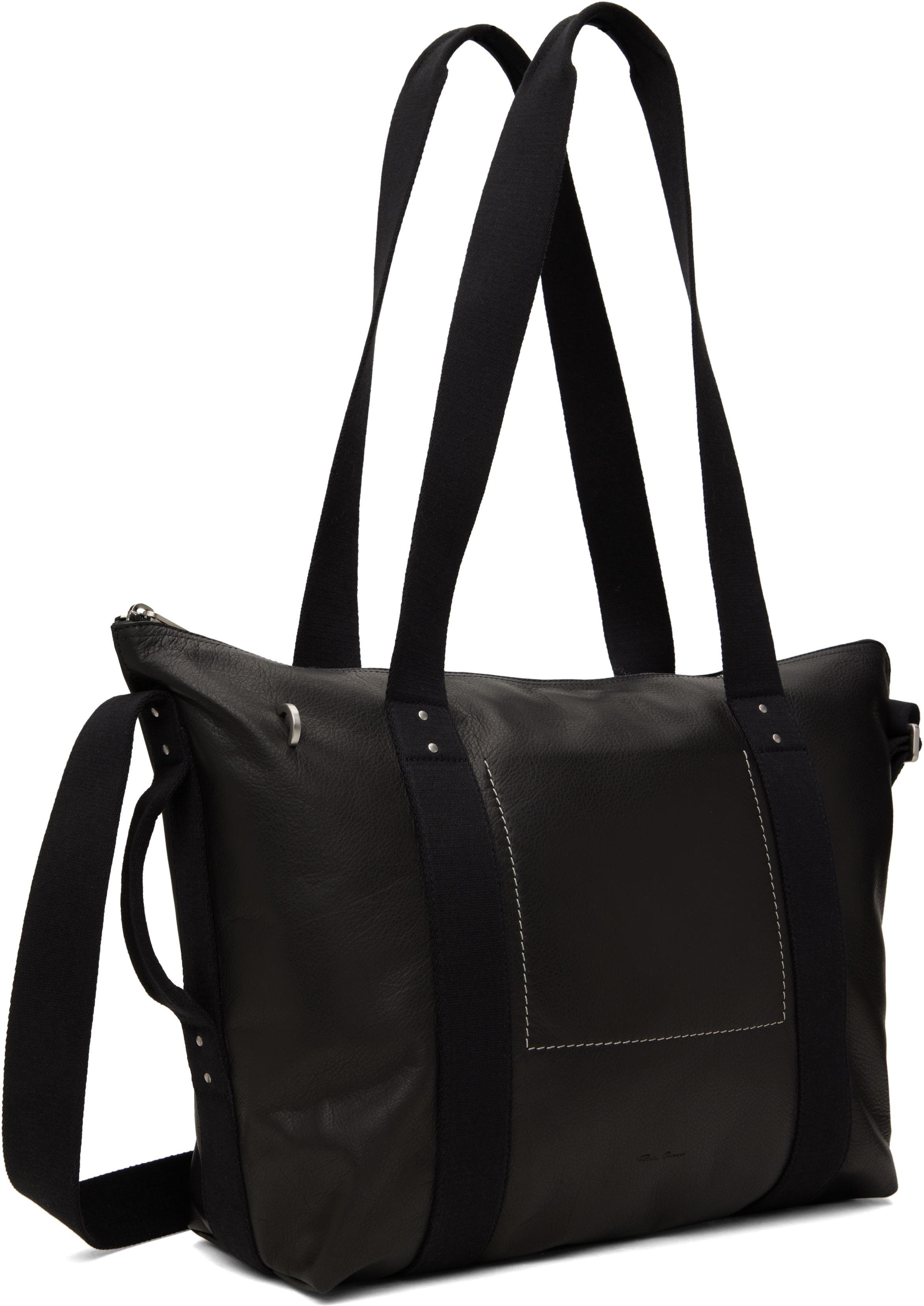 Rick Owens Black Hollywood Trolley Tote In 0909 Black/black