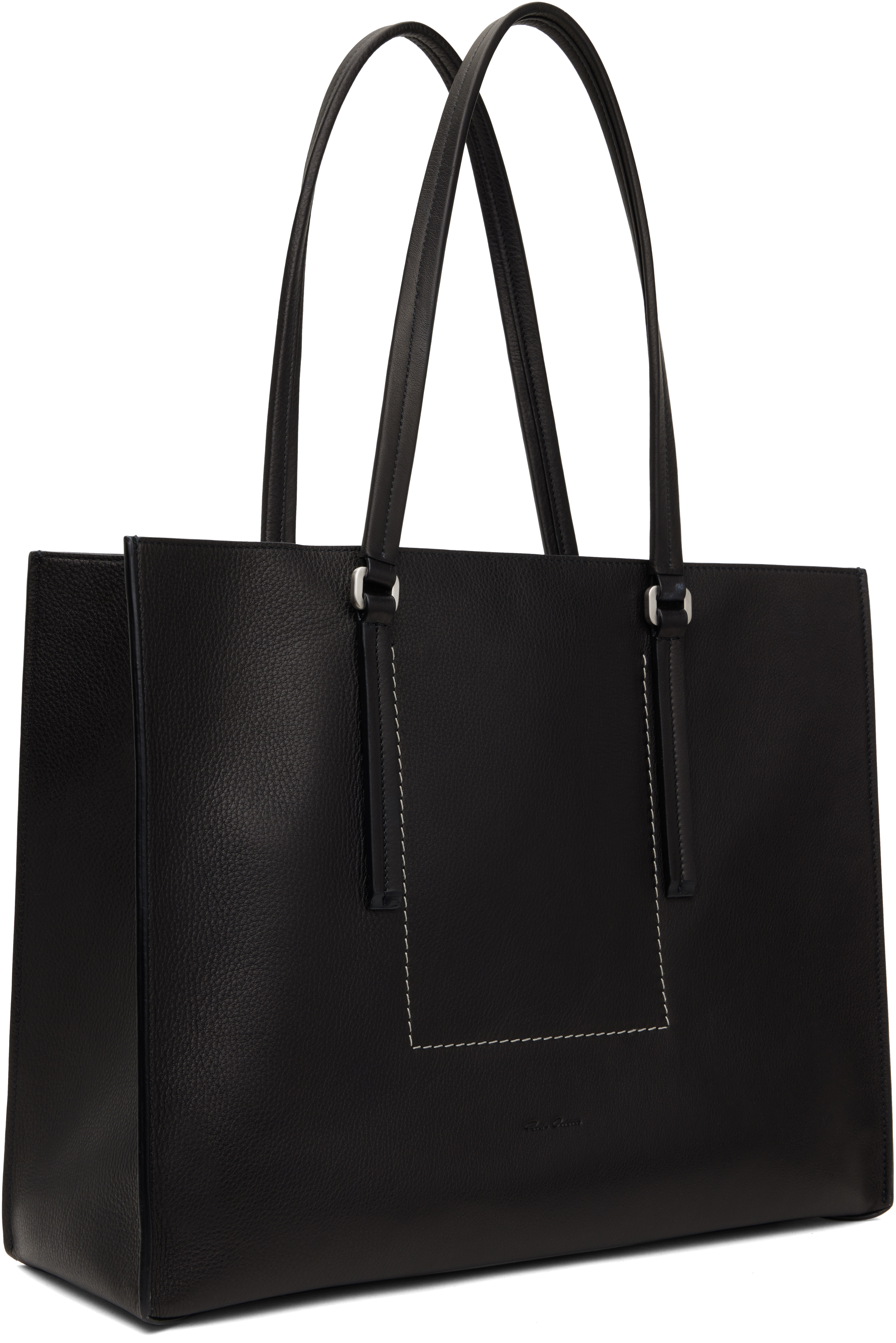 Rick Owens Black Hollywood Edith Shopper Tote In 09 Black