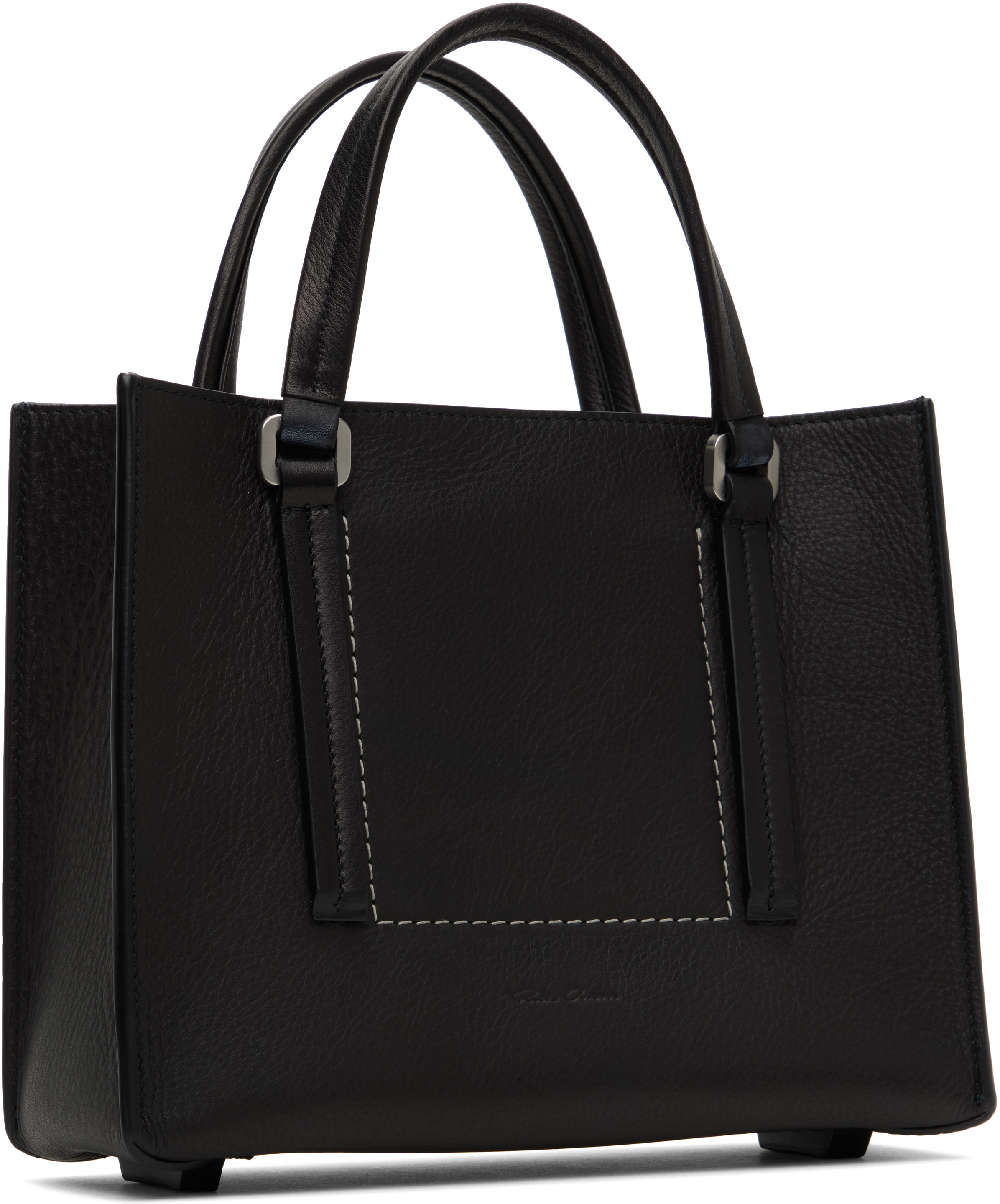 Rick Owens Black Hollywood Mini Edith Shopper Tote In 09 Black