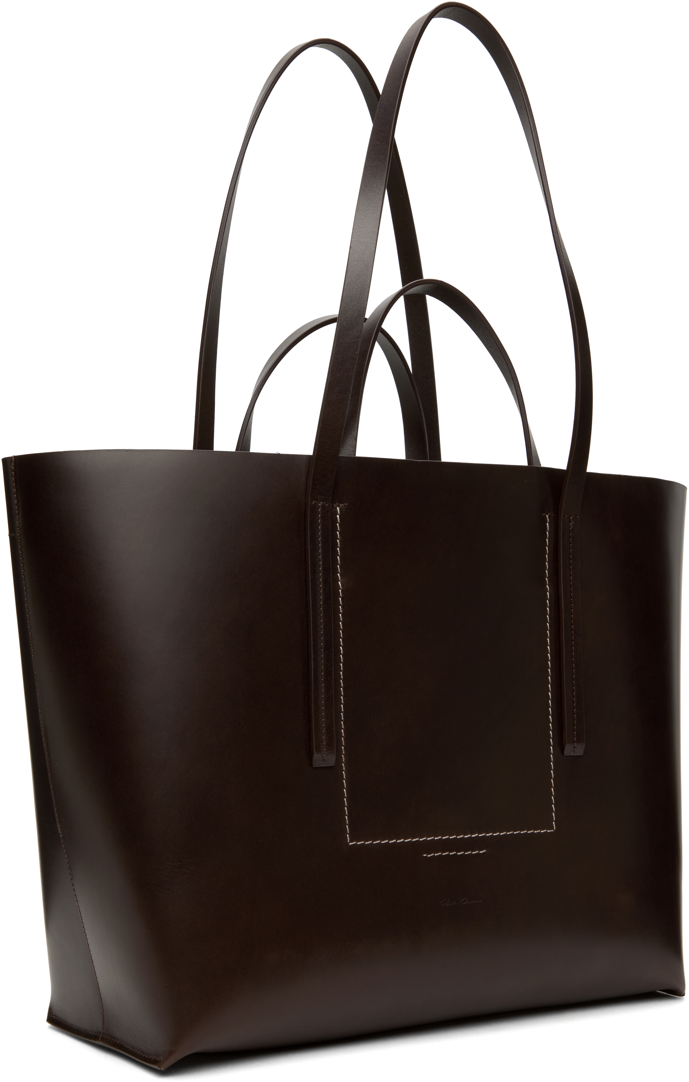 Rick Owens Brown Hollywood Shopper Tote In 14 Mahogany