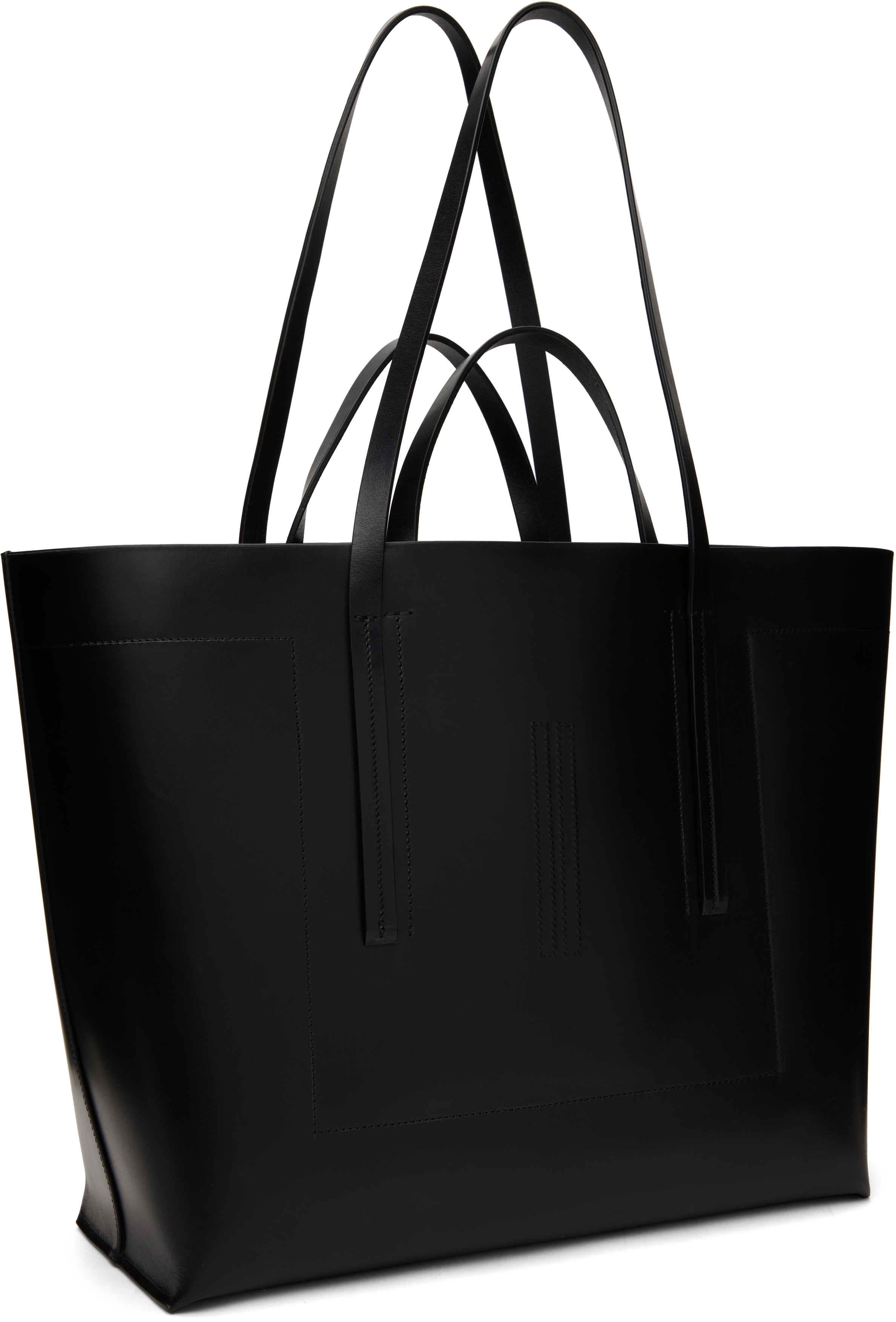 Rick Owens Black Porterville Medium Shopper Tote In 09 Black