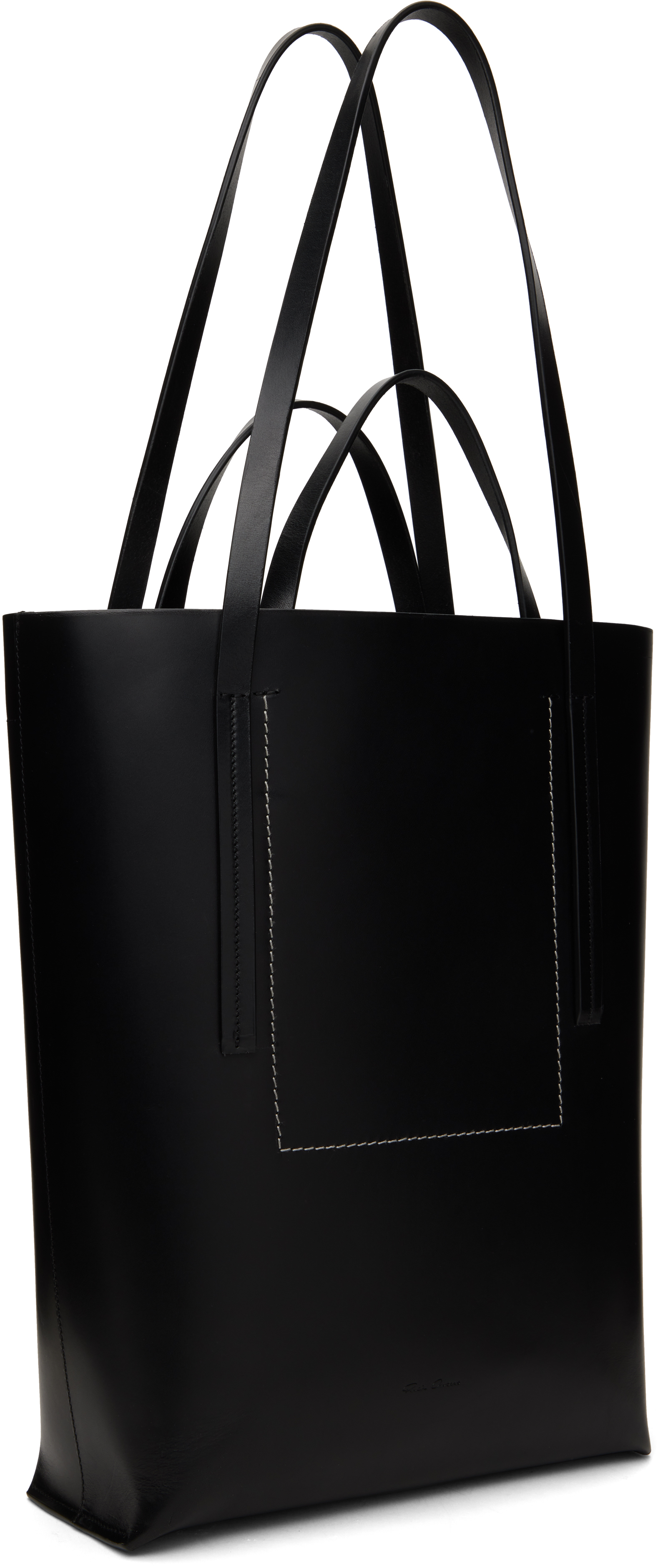 Rick Owens Black Porterville Medium Shopper Tote In 09 Black