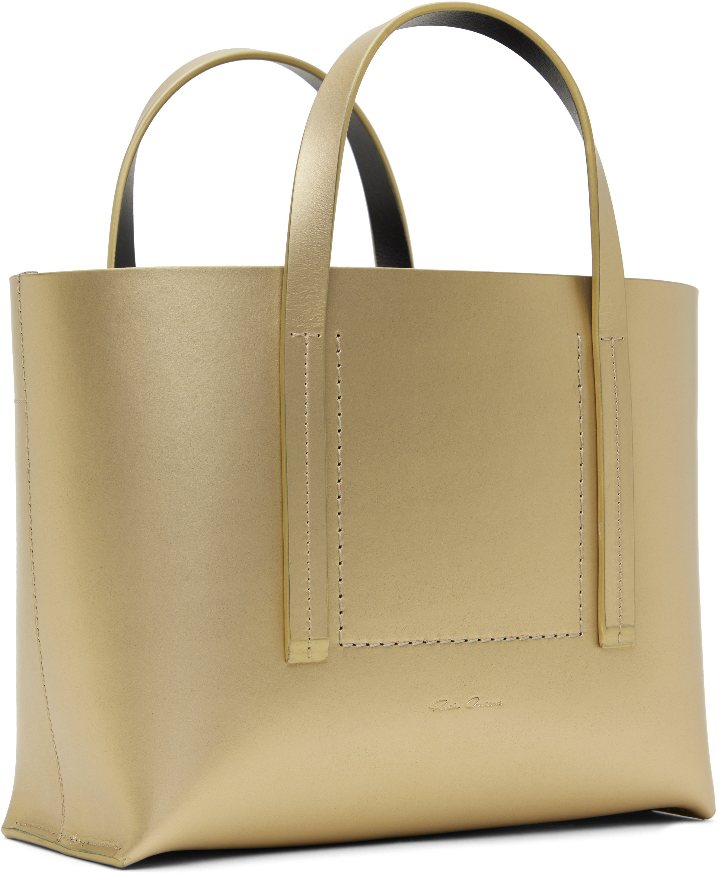Rick Owens Gold Hollywood Mini Shopper Tote In 02 Gold
