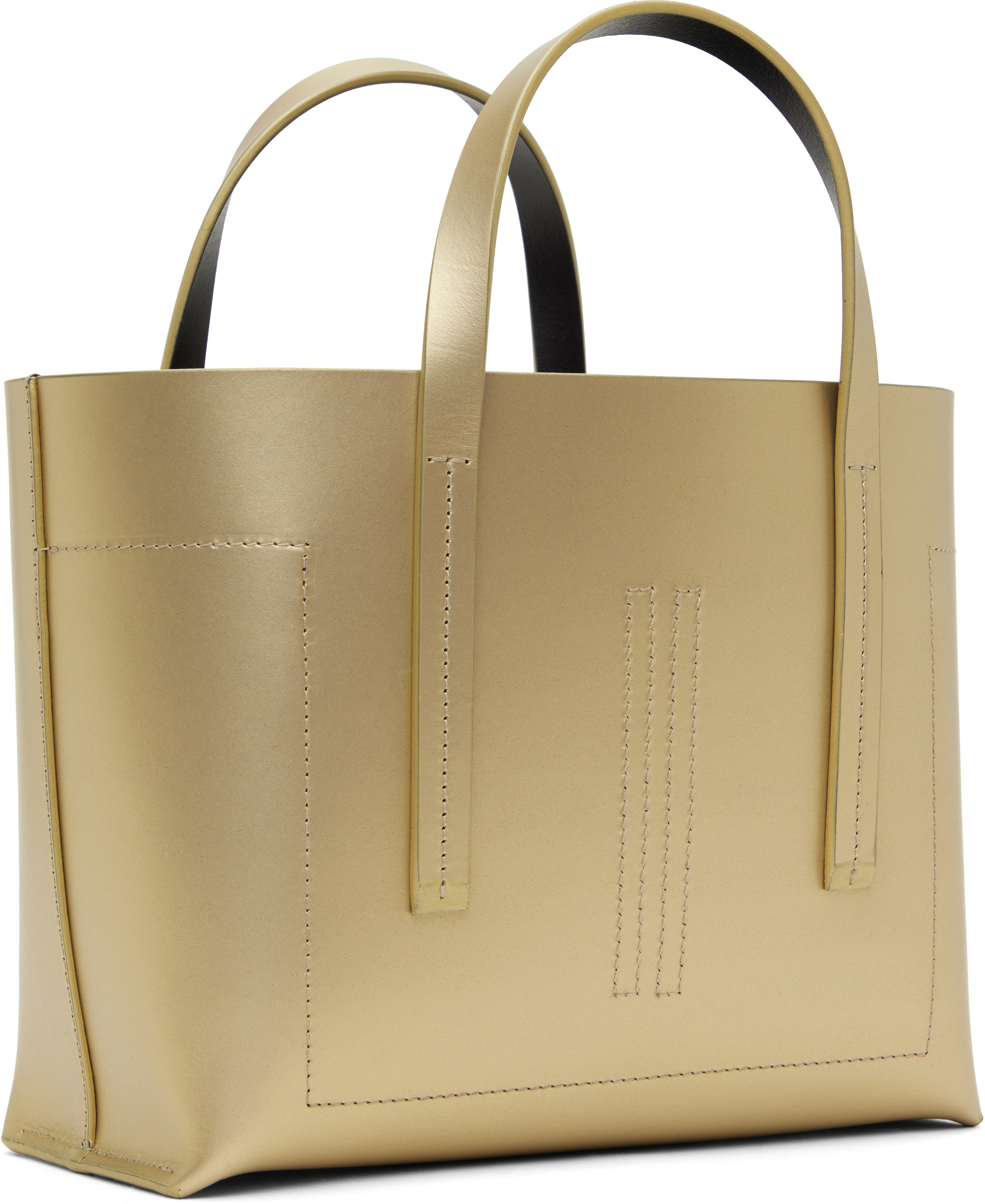 Rick Owens Gold Hollywood Mini Shopper Tote In 02 Gold