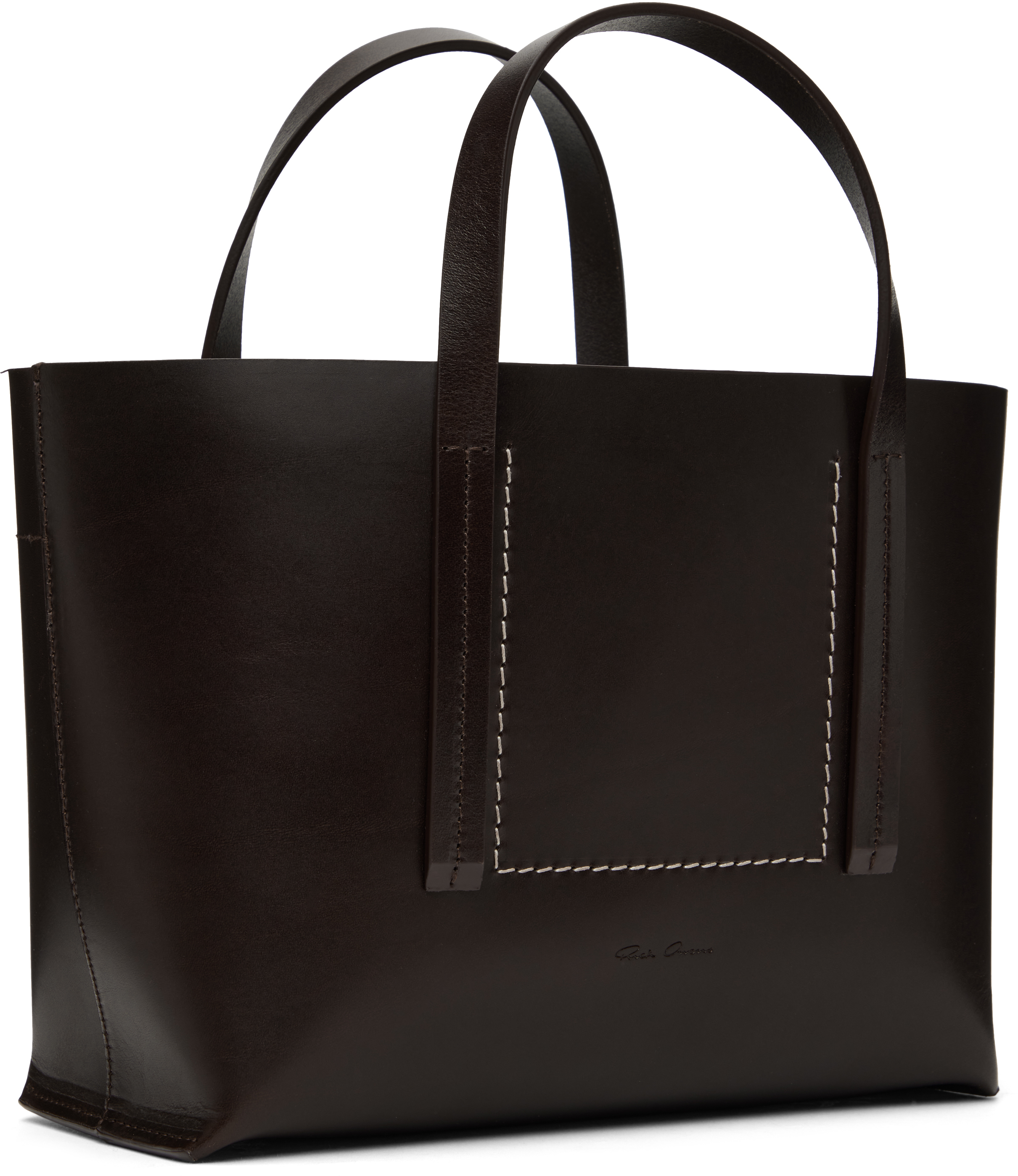 Rick Owens Brown Hollywood Mini Shopper Tote In 14 Mahogany