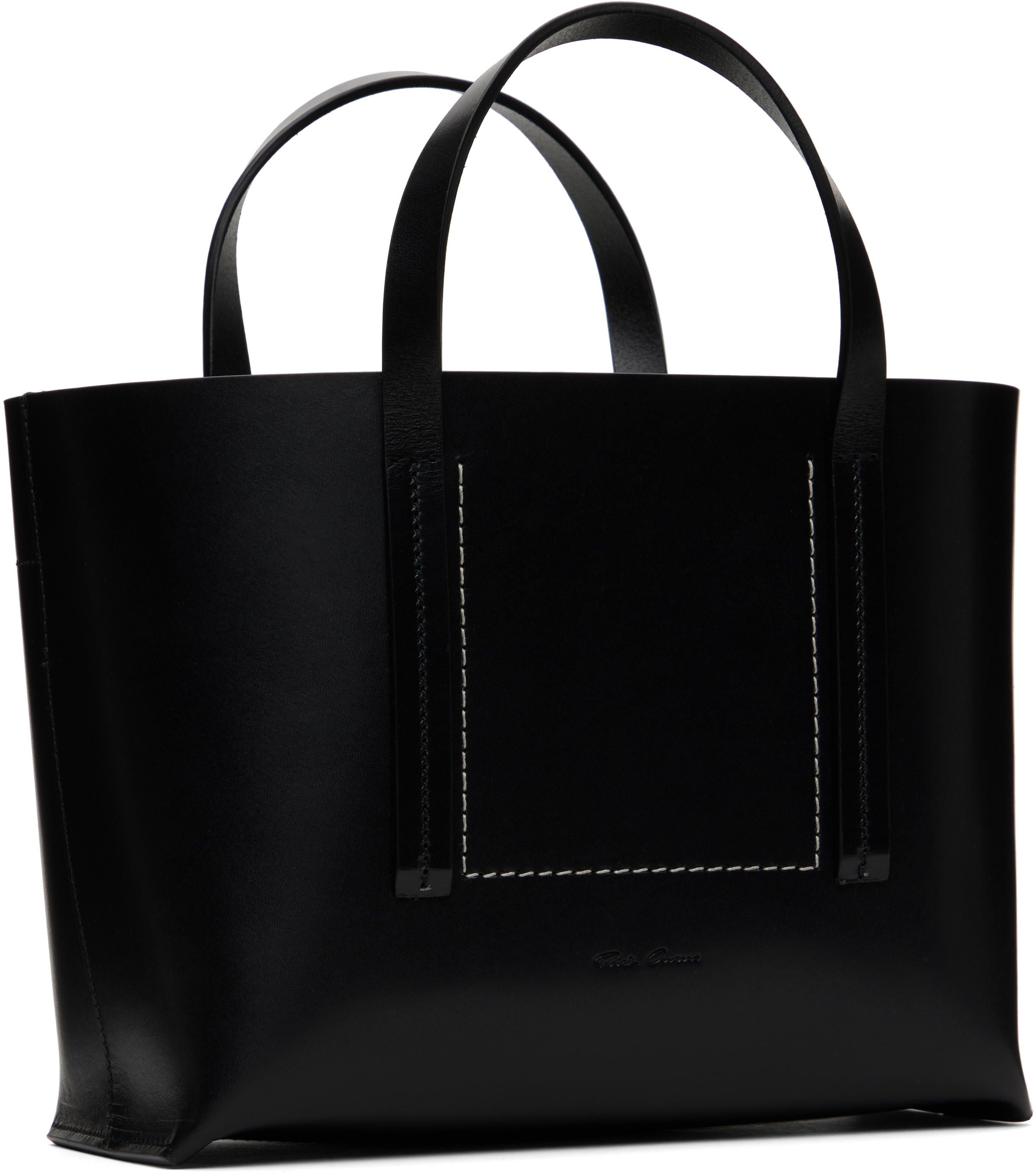 Rick Owens Black Hollywood Mini Shopper Tote In 09 Black