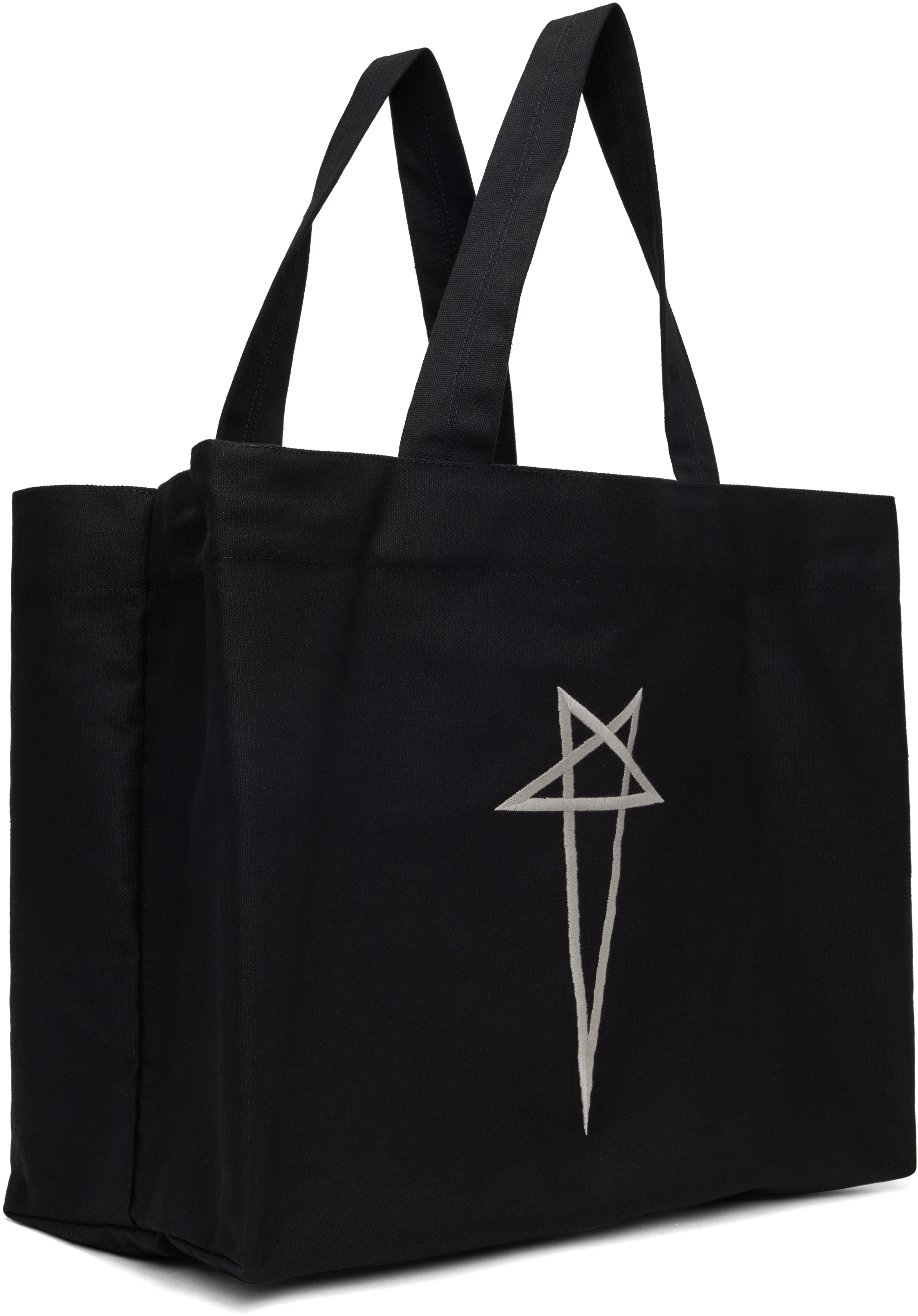 Rick Owens Black Hollywood Beach Tote In 0908 Black/pearl