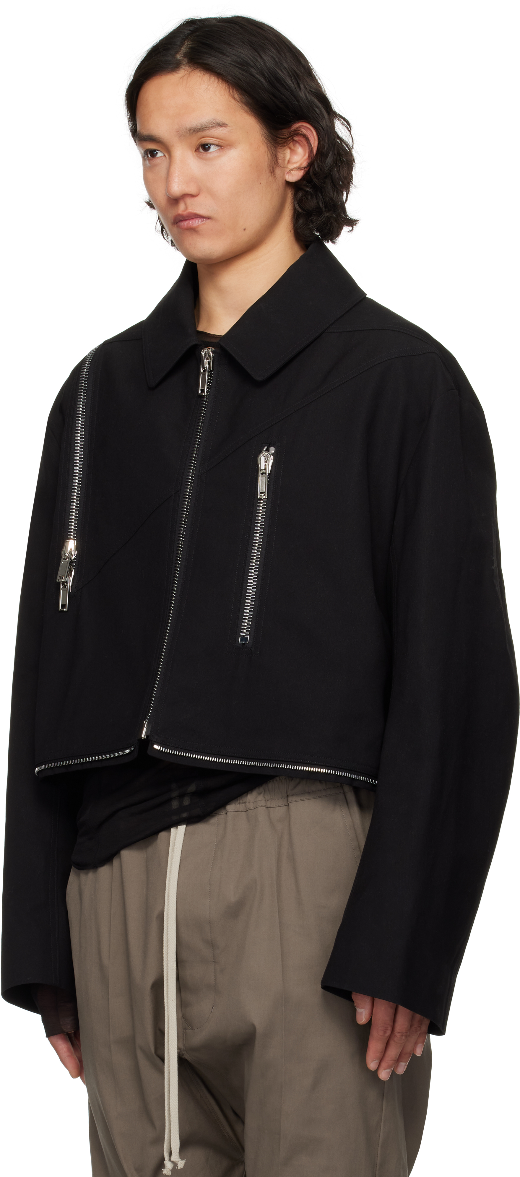 Rick Owens Mens Headon Jumbo Zip-fastening Cotton Jacket