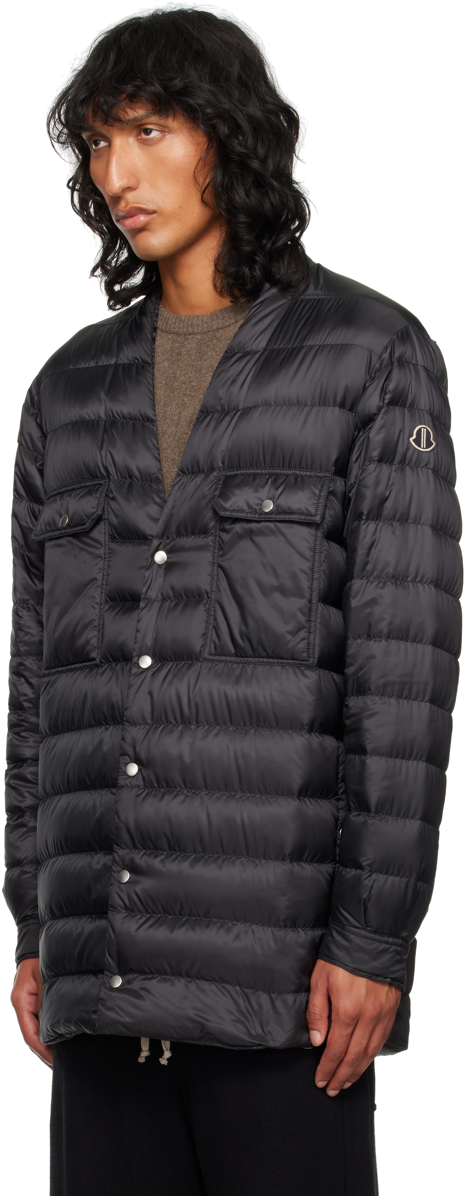 Rick Owens X Moncler Outershirt Quilted Shell Jacket In 999 Black