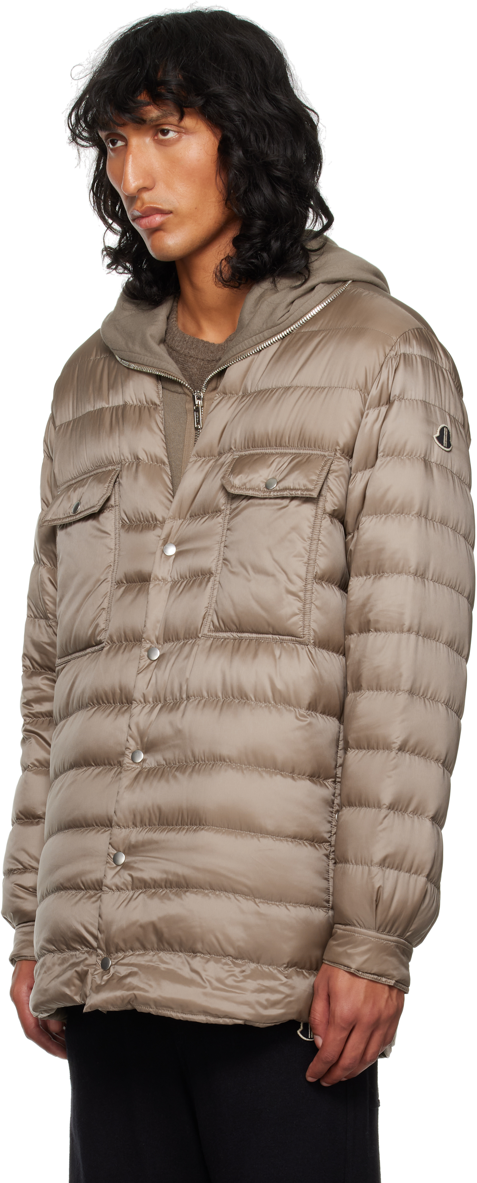 Rick Owens Moncler +  Gray Outershirt Jacket In 25u Dust
