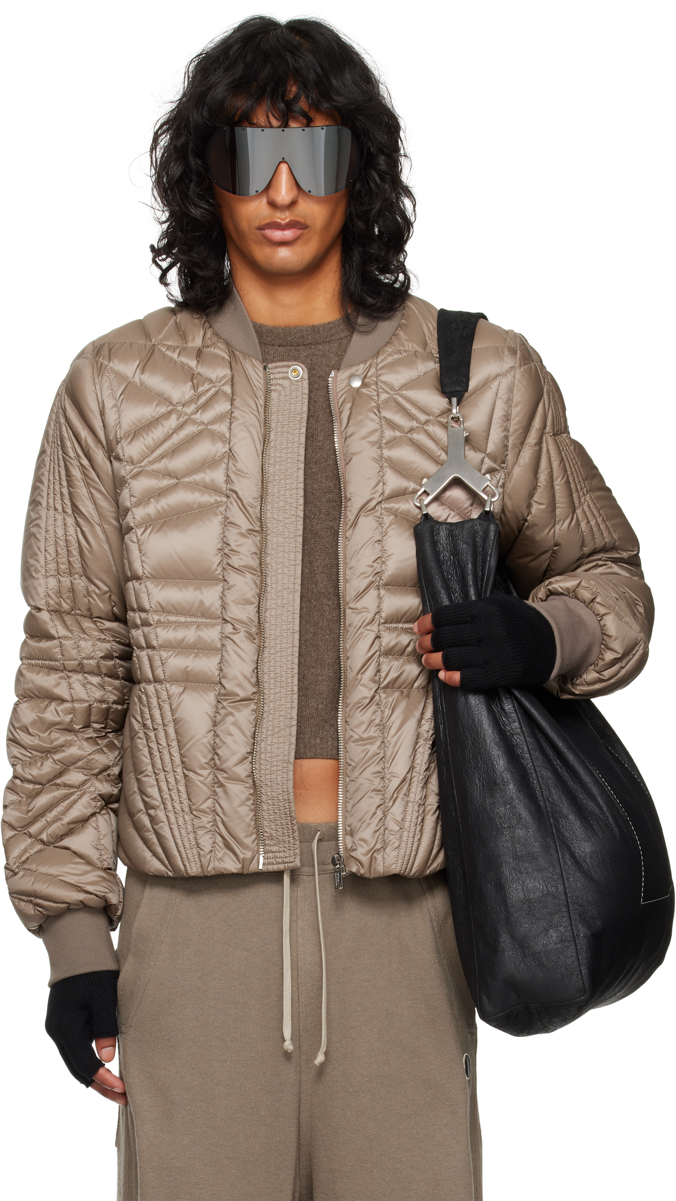 限定コラボ【Moncler& Rick Owens】Bomber Megapenta Flight Moncler + Rick Owens Gray Megapenta Flight Bomber Jacket by