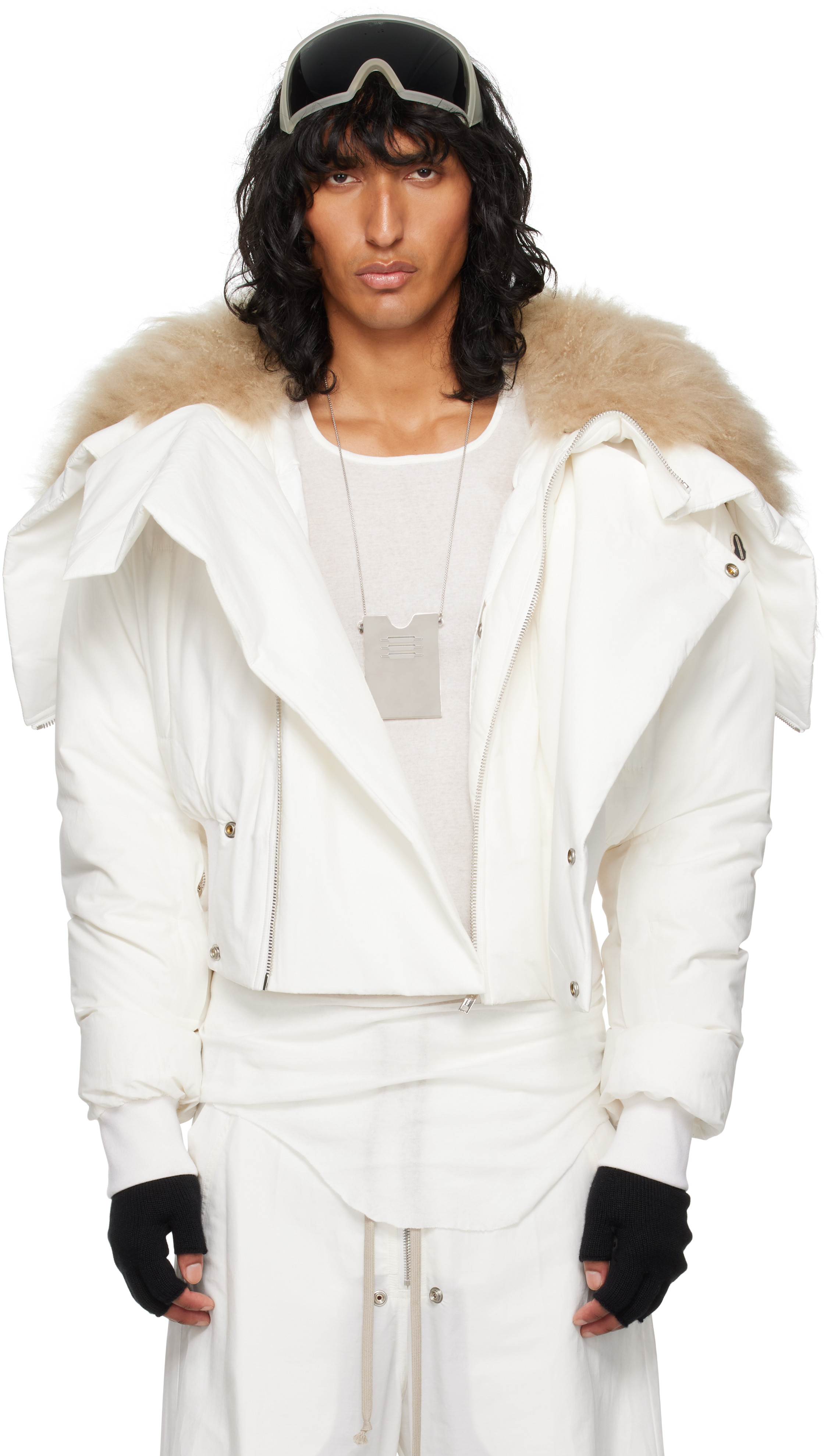 Moncler + Rick Owens Off-White Alice Fur Jacket