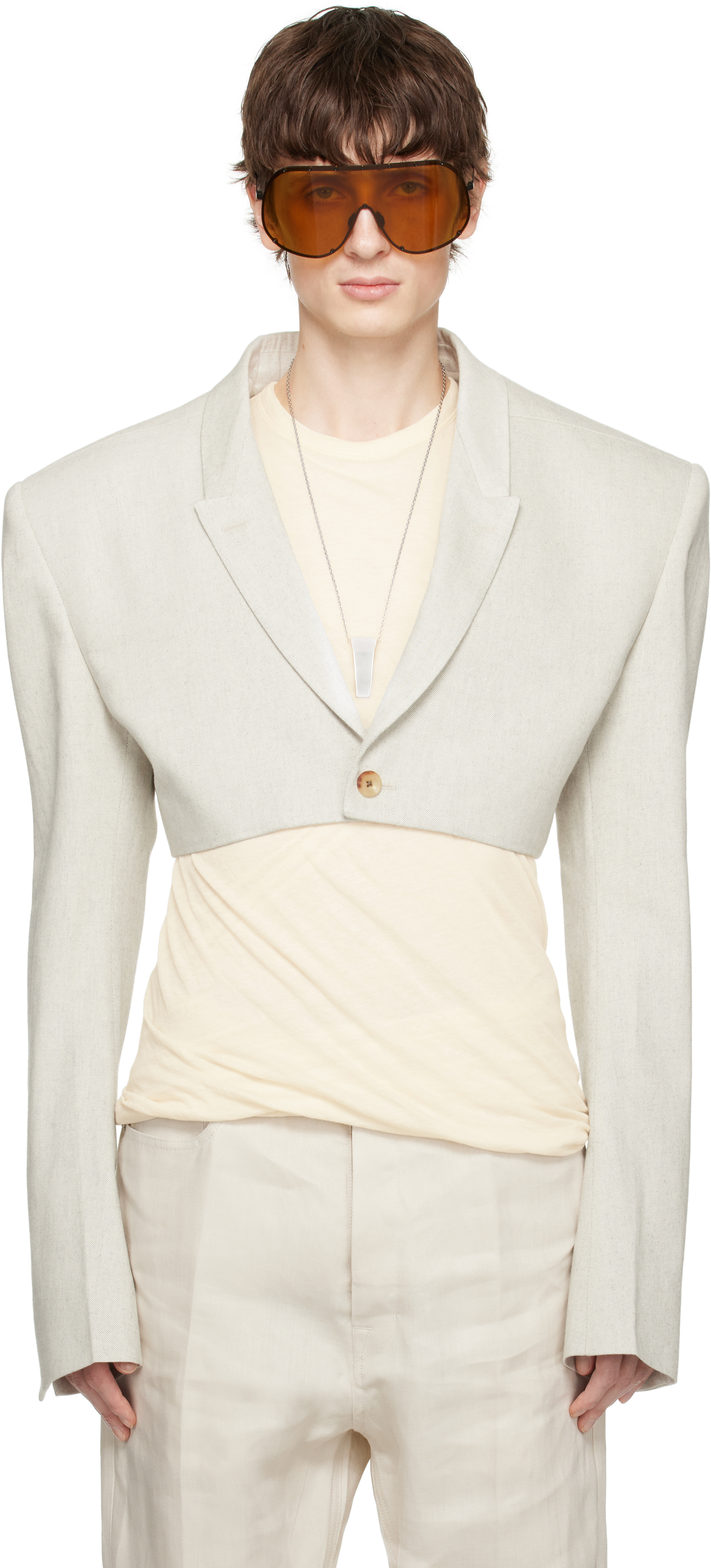 Off-White Hollywood LS Micro Tatlin Denim Blazer