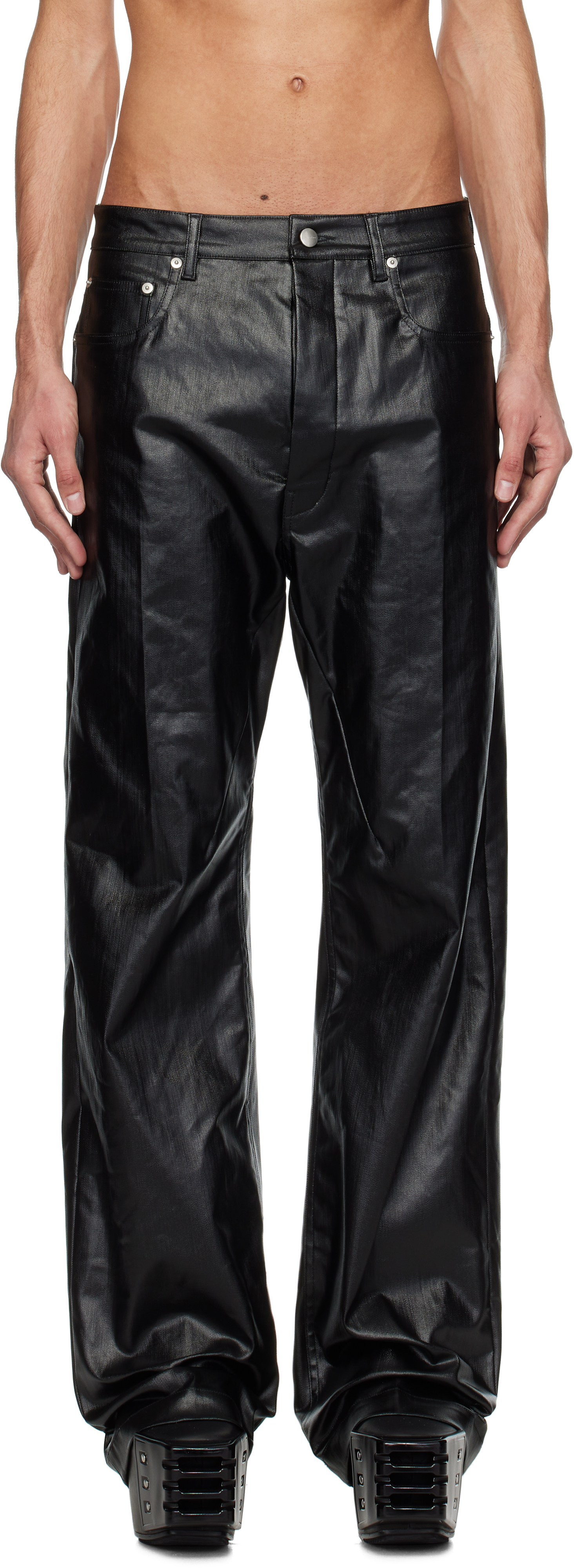 Black Hollywood Geth Jeans by Rick Owens on Sale