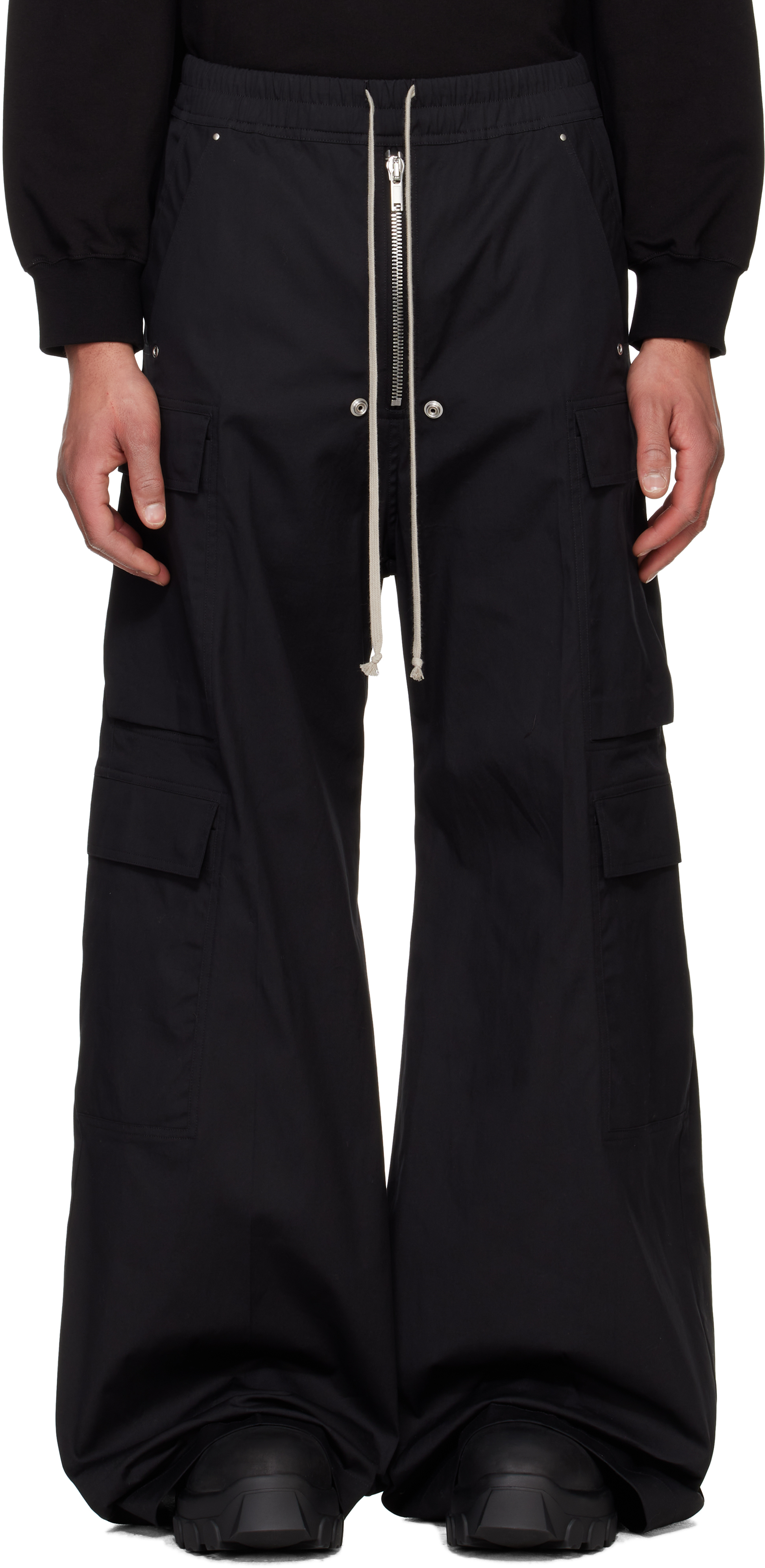 Rick Owens: Black Hollywood Cargobela Cargo Pants | SSENSE Rick Owens: Black Hollywood Cargobela Cargo Pants | SSENSE