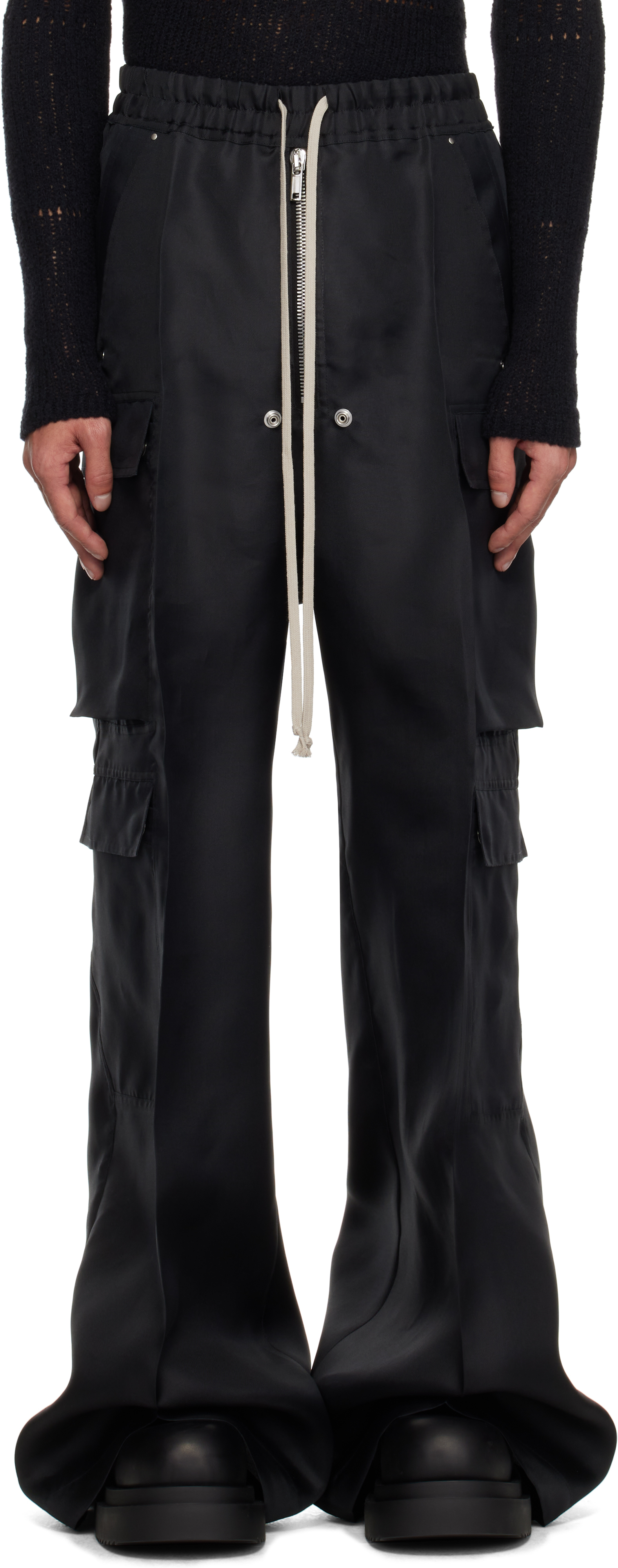 Rick Owens: Black Hollywood Cargobelas Cargo Pants | SSENSE Rick Owens: Black Hollywood Cargobelas Cargo Pants | SSENSE