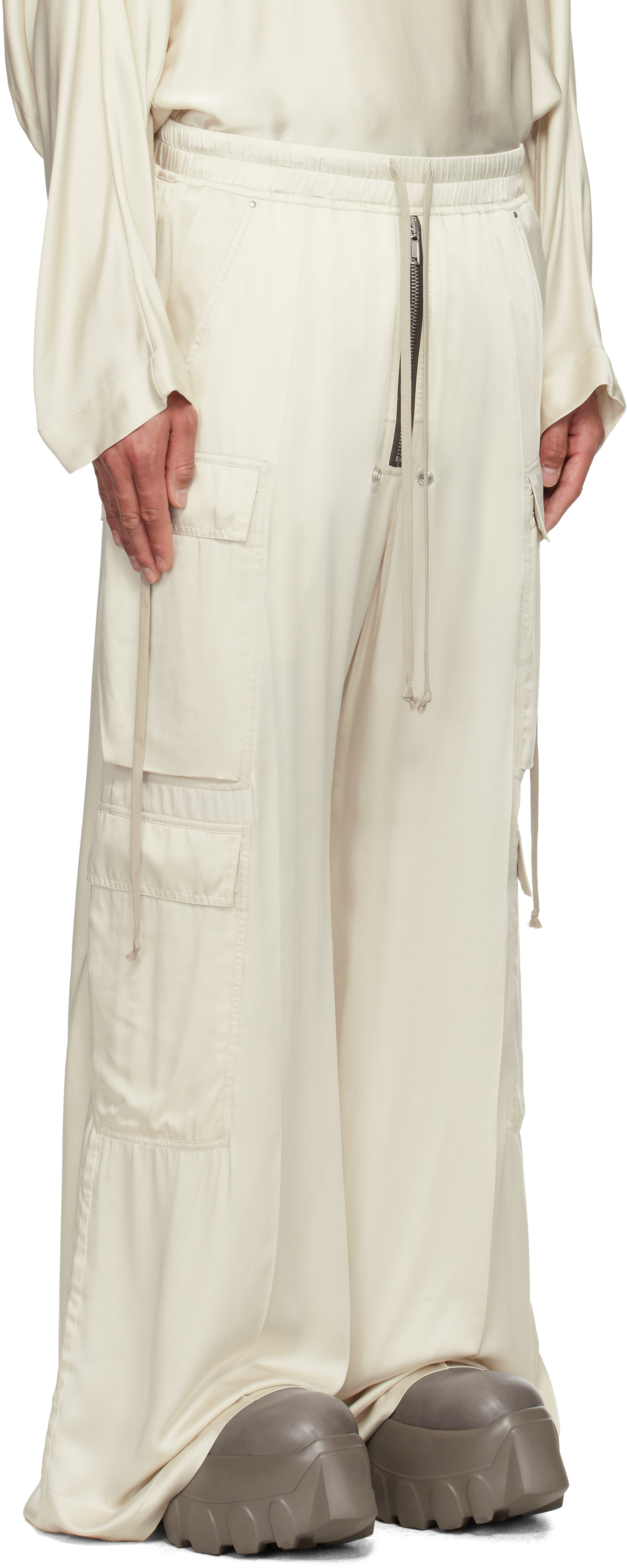 Rick Owens Off-white Hollywood Cargobelas Cargo Pants In 41 Dinge