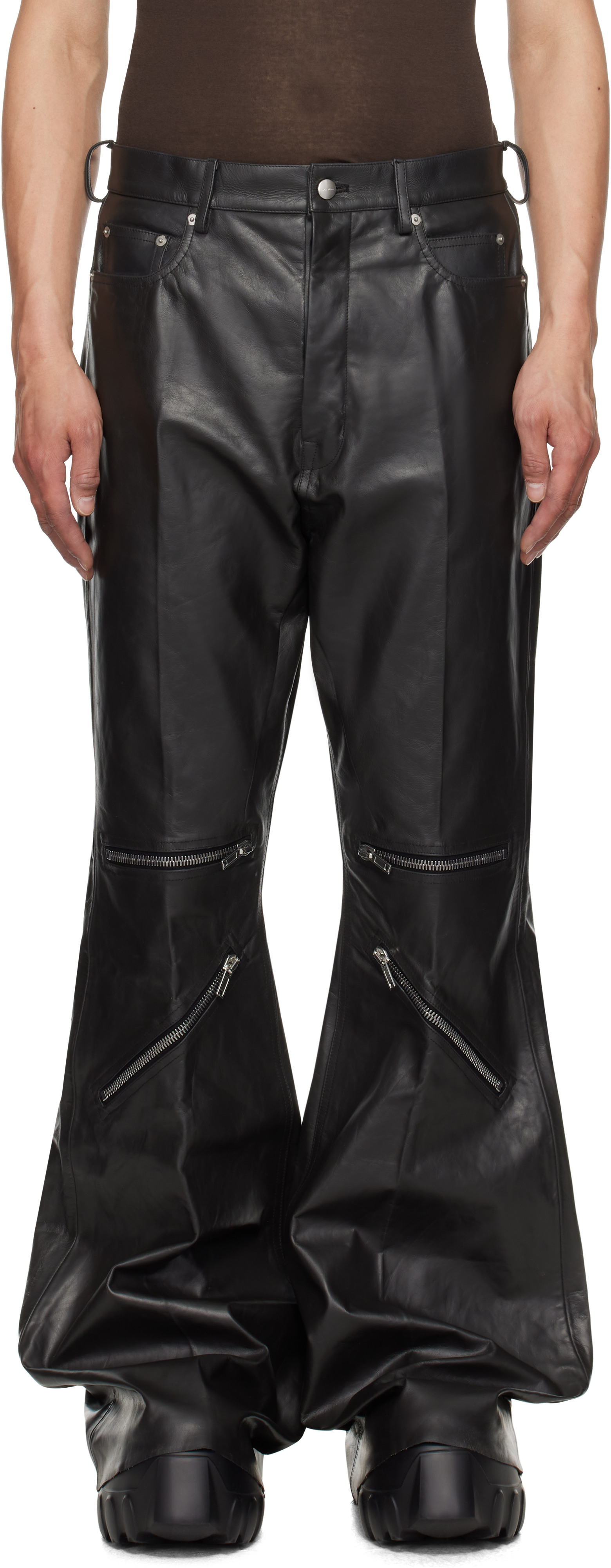 大人気! RICK OWENS レザー カーゴ ベルト 大人気! RICK OWENS DRKSHDW フェイクレザー スキニー カーゴ