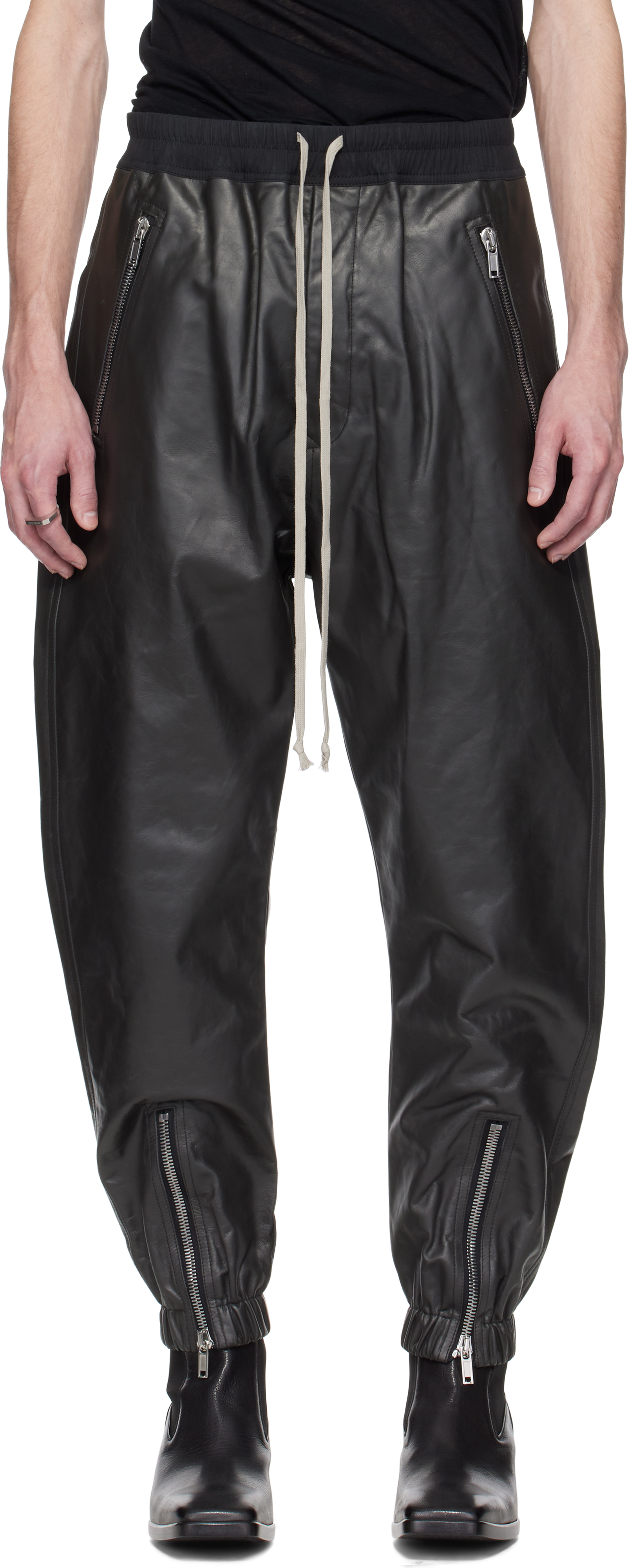 レザーパンツ リックオーエンス風 Rick Owens メンズ レザーパンツ | SSENSE 日本