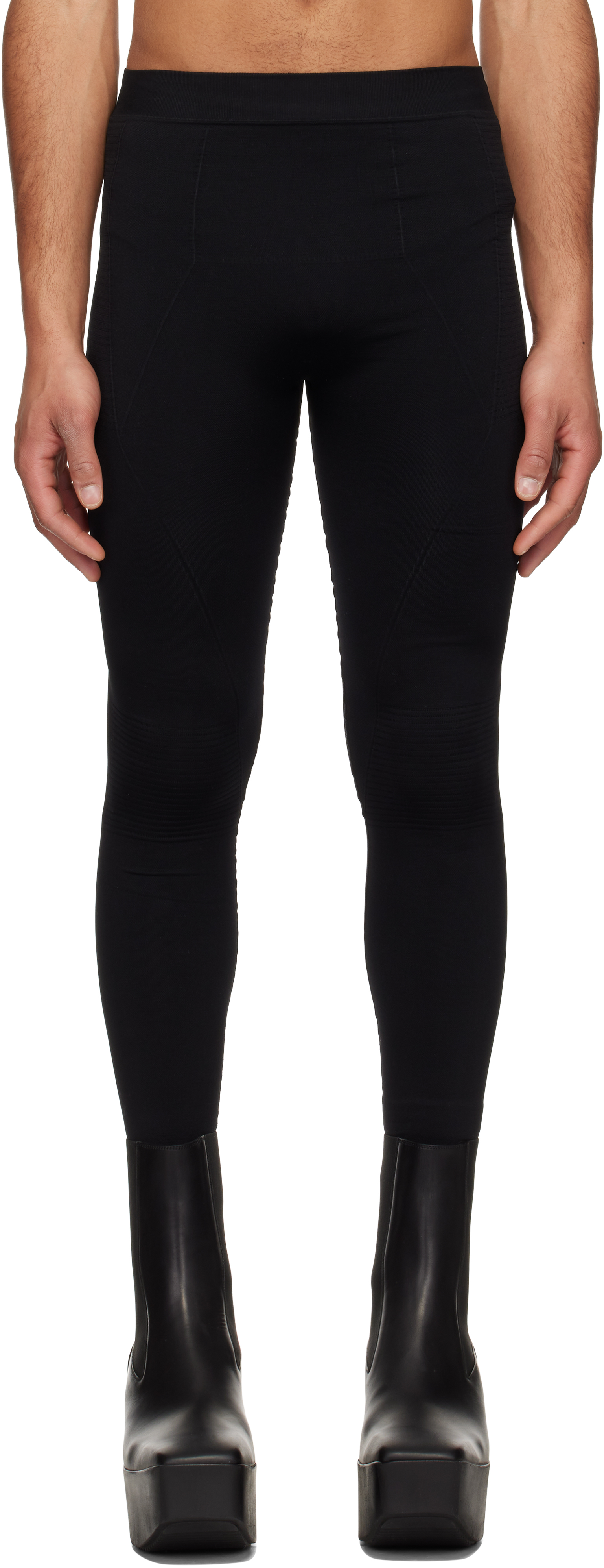 【送料&関税込】Rick Owens Knitted Leggings Black Porterville Knit Leggings by Rick Owens on Sale