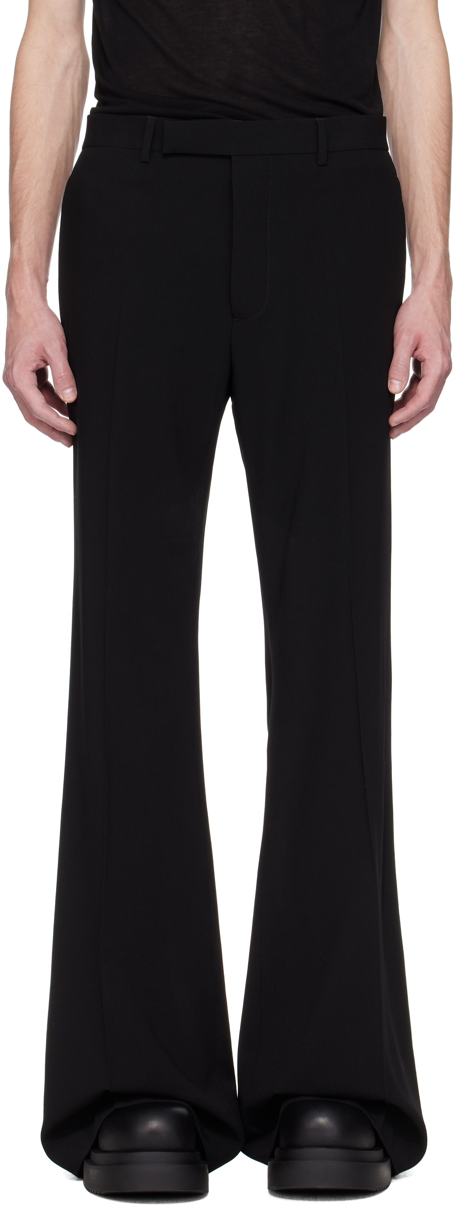 【関税&送料込み】Rick Owens Astaires Trousers Black Hollywood Wide Astaires Trousers by Rick Owens on Sale